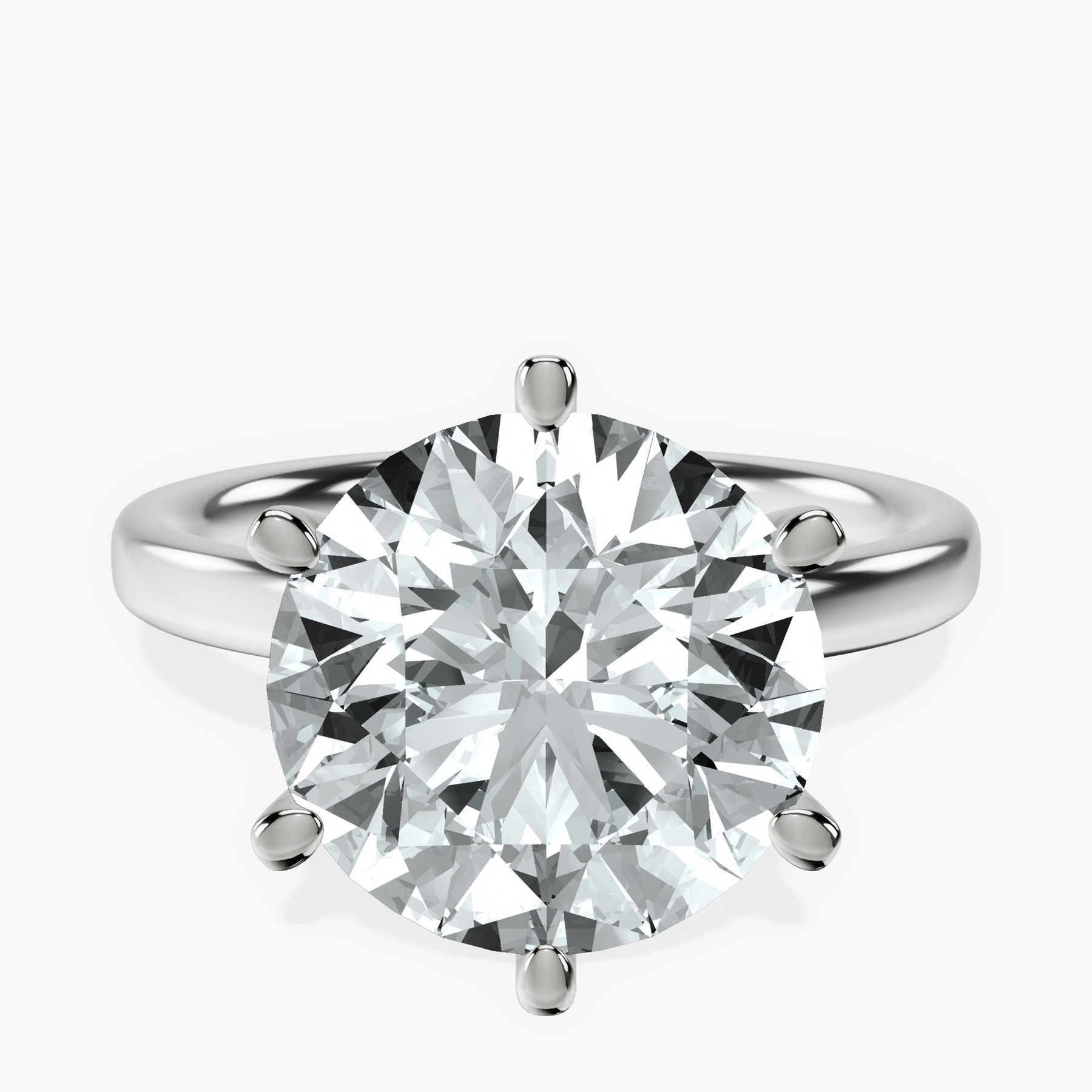 Platinum Six Prong Solitaire 2mm Lab Diamond Ring front image