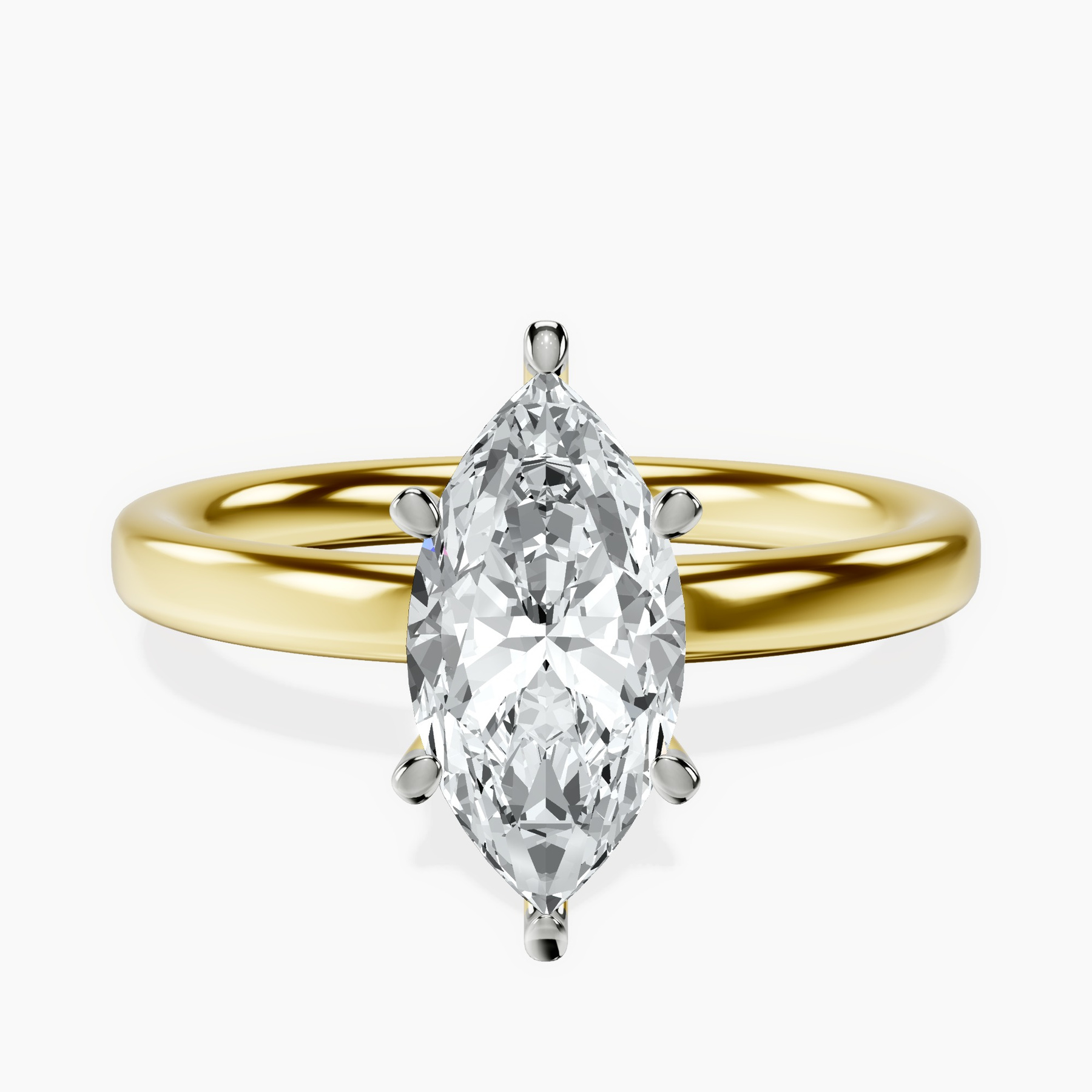 18kt Yellow Gold Six Prong Solitaire 2mm Lab Diamond Ring front image