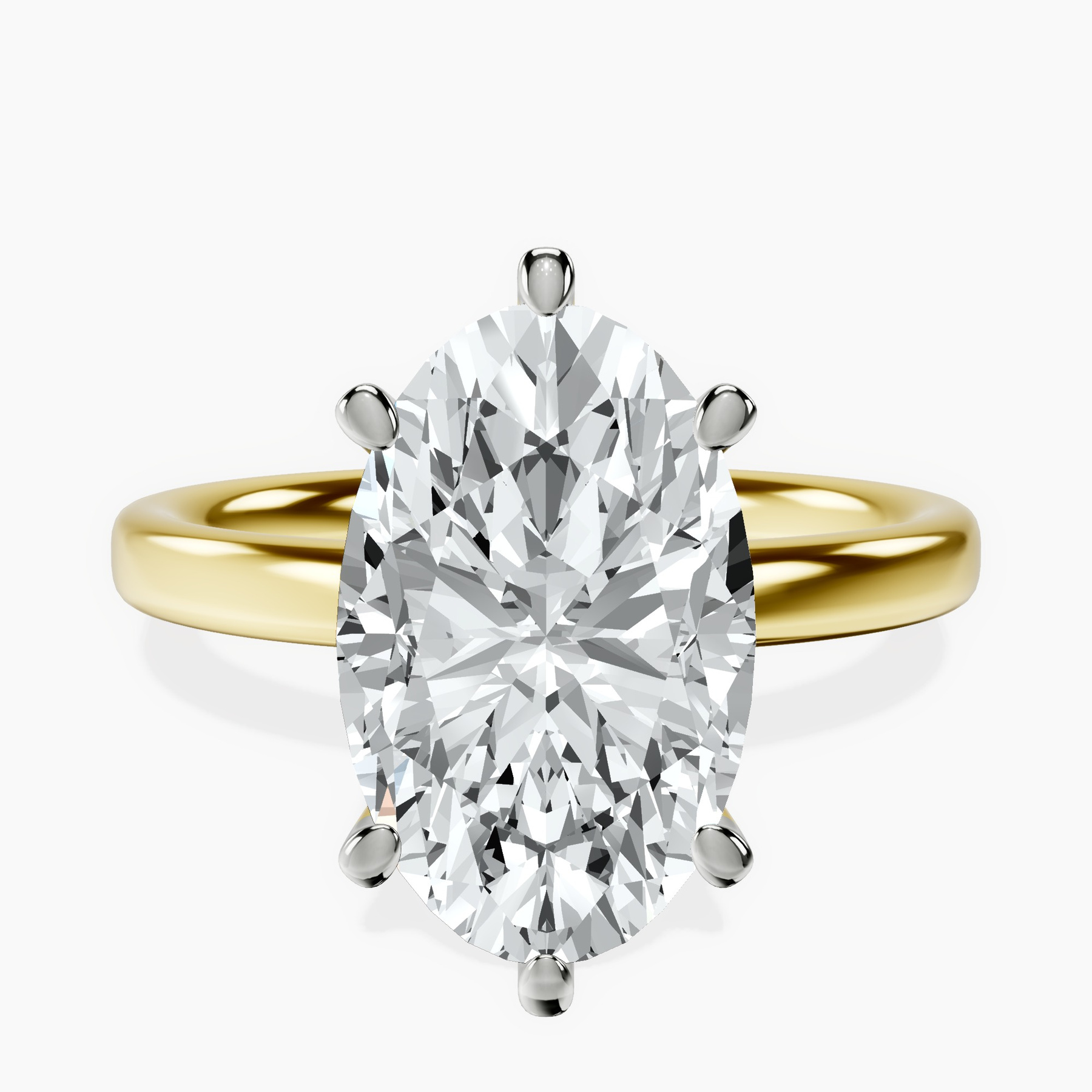 18kt Yellow Gold Six Prong Solitaire 2mm Lab Diamond Ring front image
