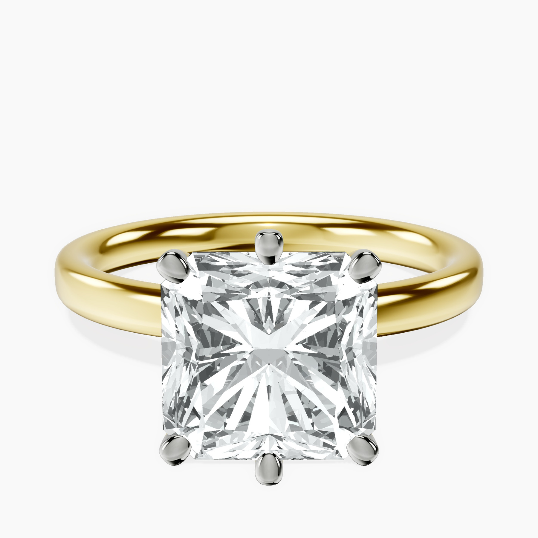 18kt Yellow Gold Six Prong Solitaire 2mm Lab Diamond Ring front image
