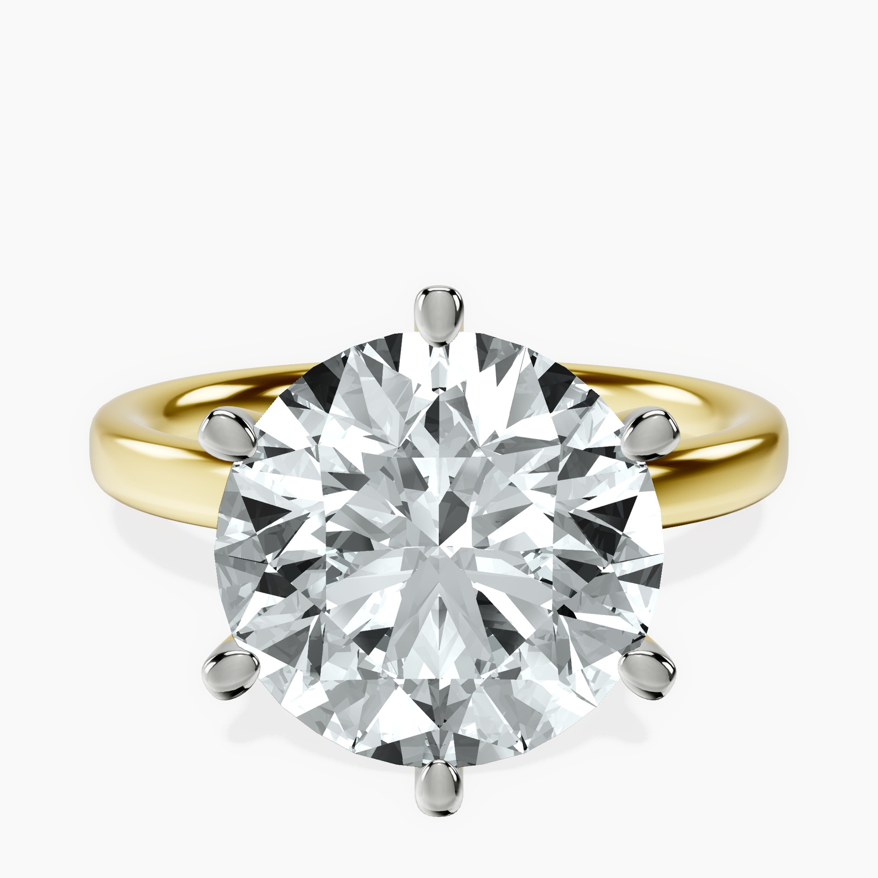18kt Yellow Gold Six Prong Solitaire 2mm Lab Diamond Ring front image