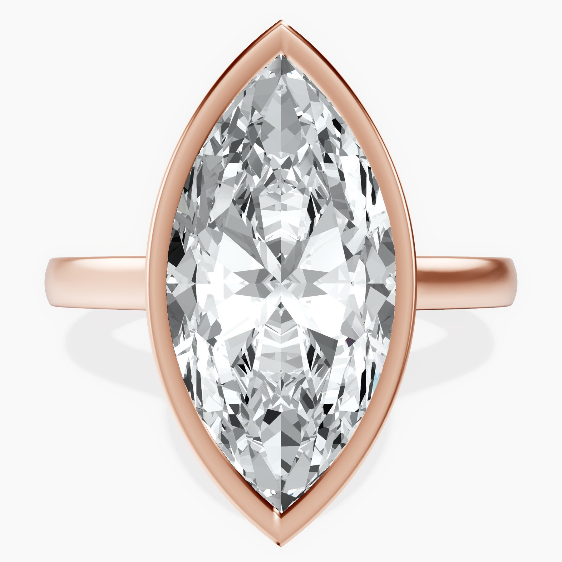10kt Rose Gold Bezel Set Solitaire Lab Diamond Ring front image