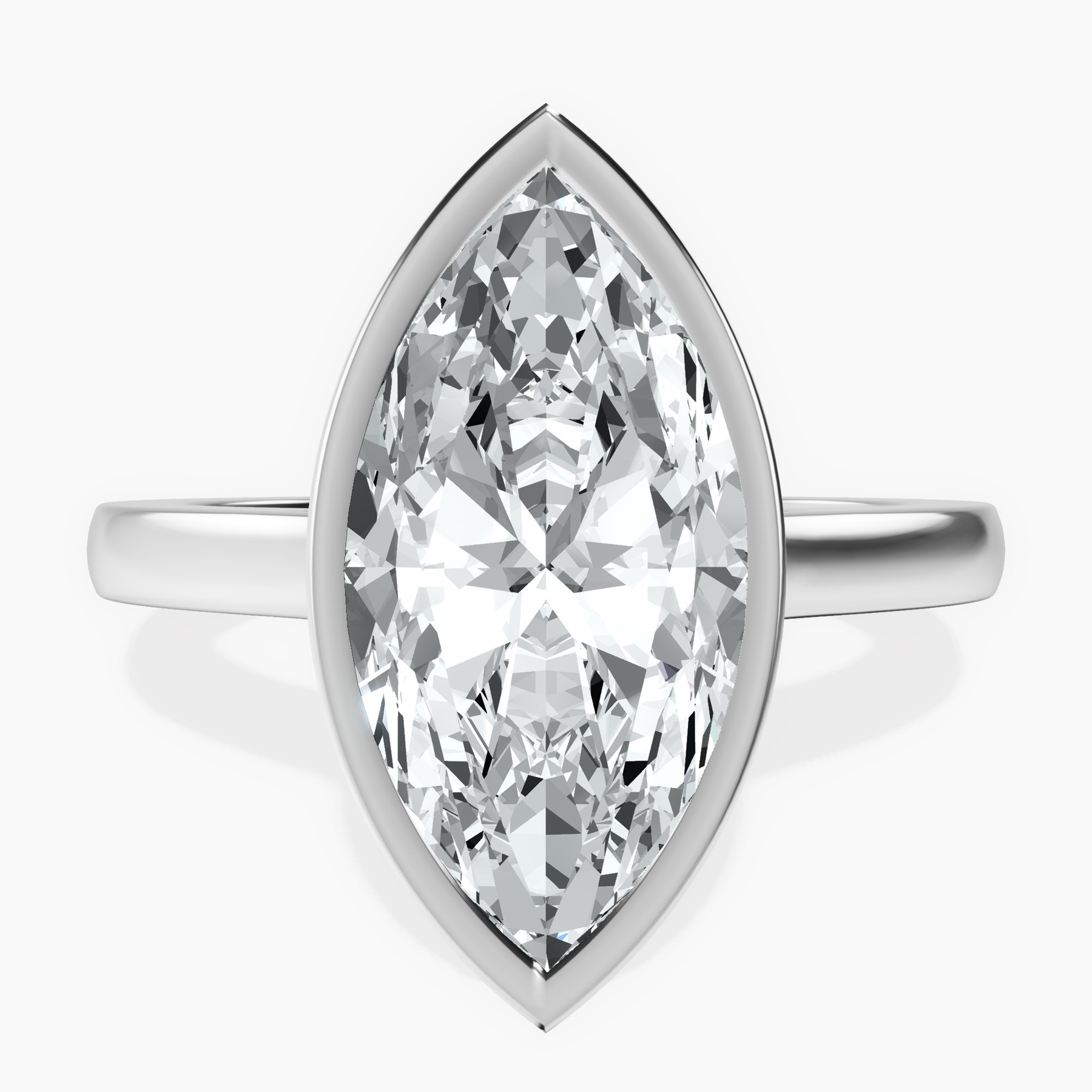 10kt White Gold Bezel Set Solitaire Lab Diamond Ring front image
