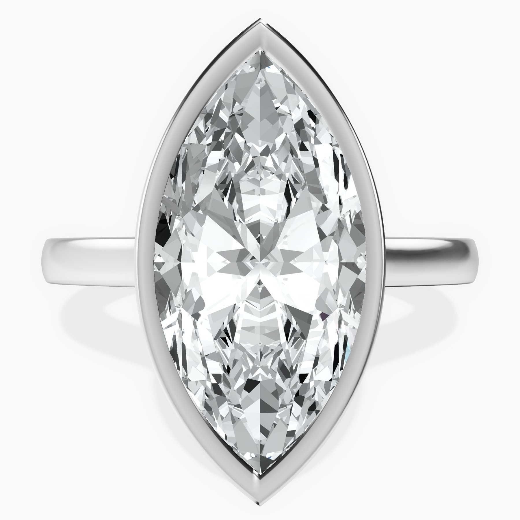 14kt White Gold Bezel Set Solitaire Lab Diamond Ring front image