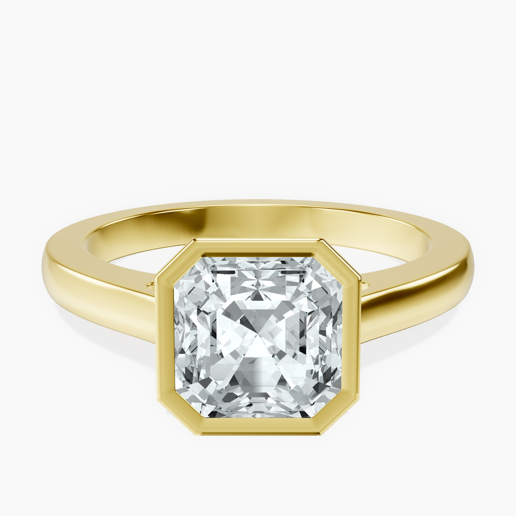 18kt Yellow Gold Bezel Set Solitaire Lab Diamond Ring front image