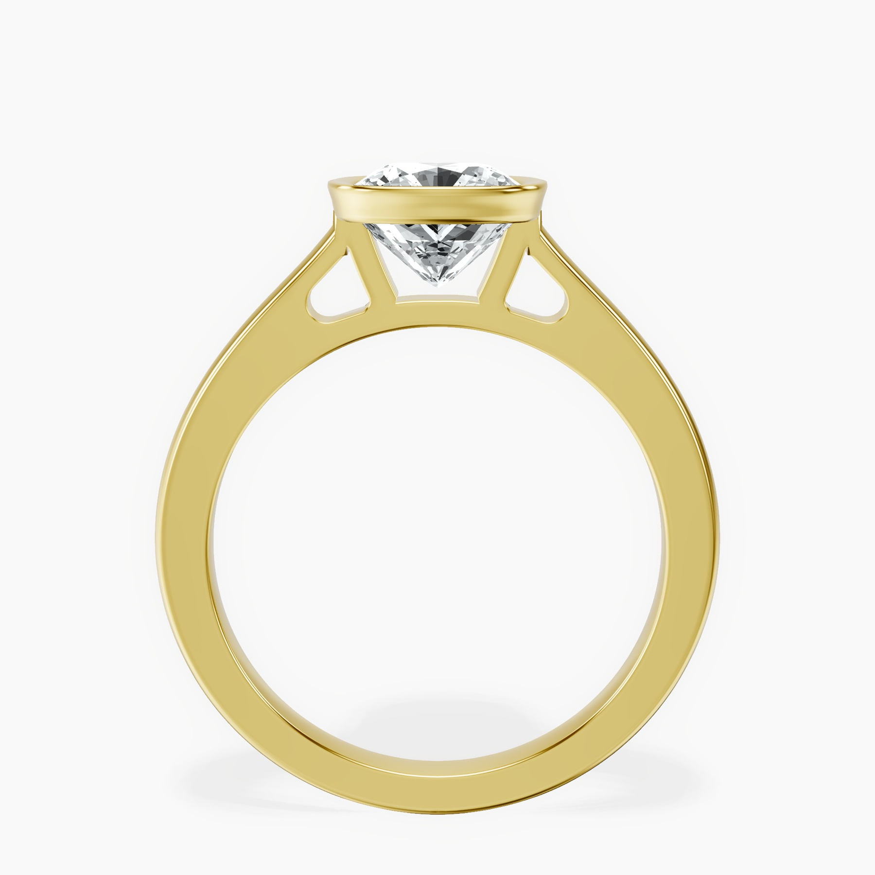 10kt Yellow Gold Bezel Set Solitaire Lab Diamond Ring side right image one