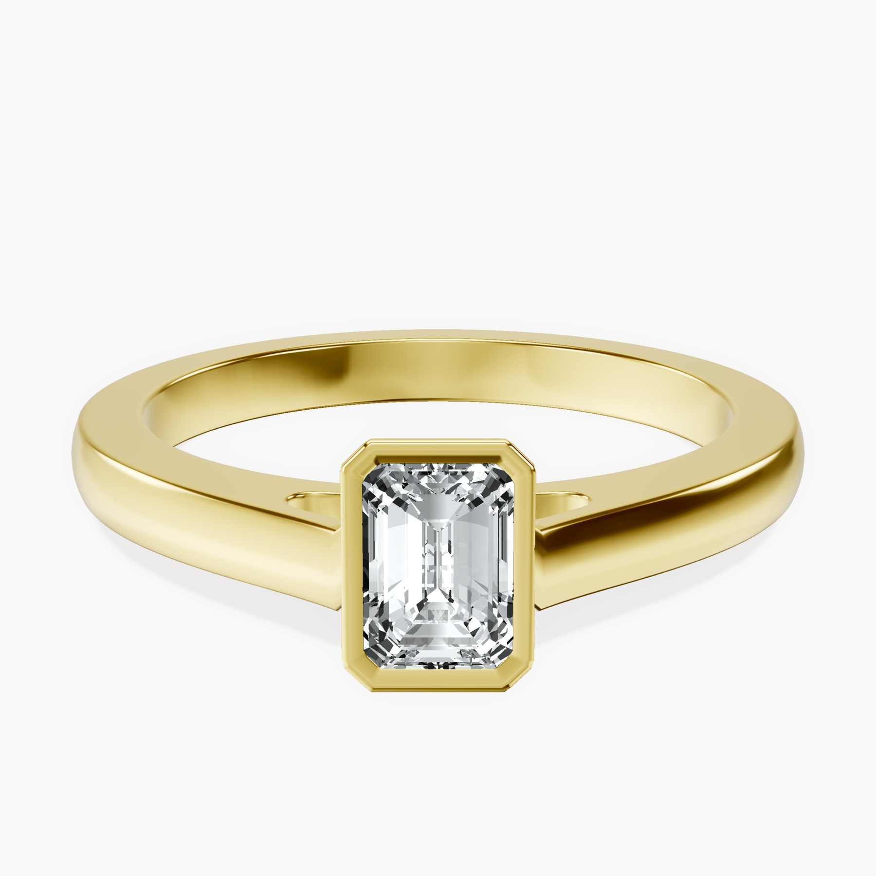 18kt Yellow Gold Bezel Set Solitaire Lab Diamond Ring front image