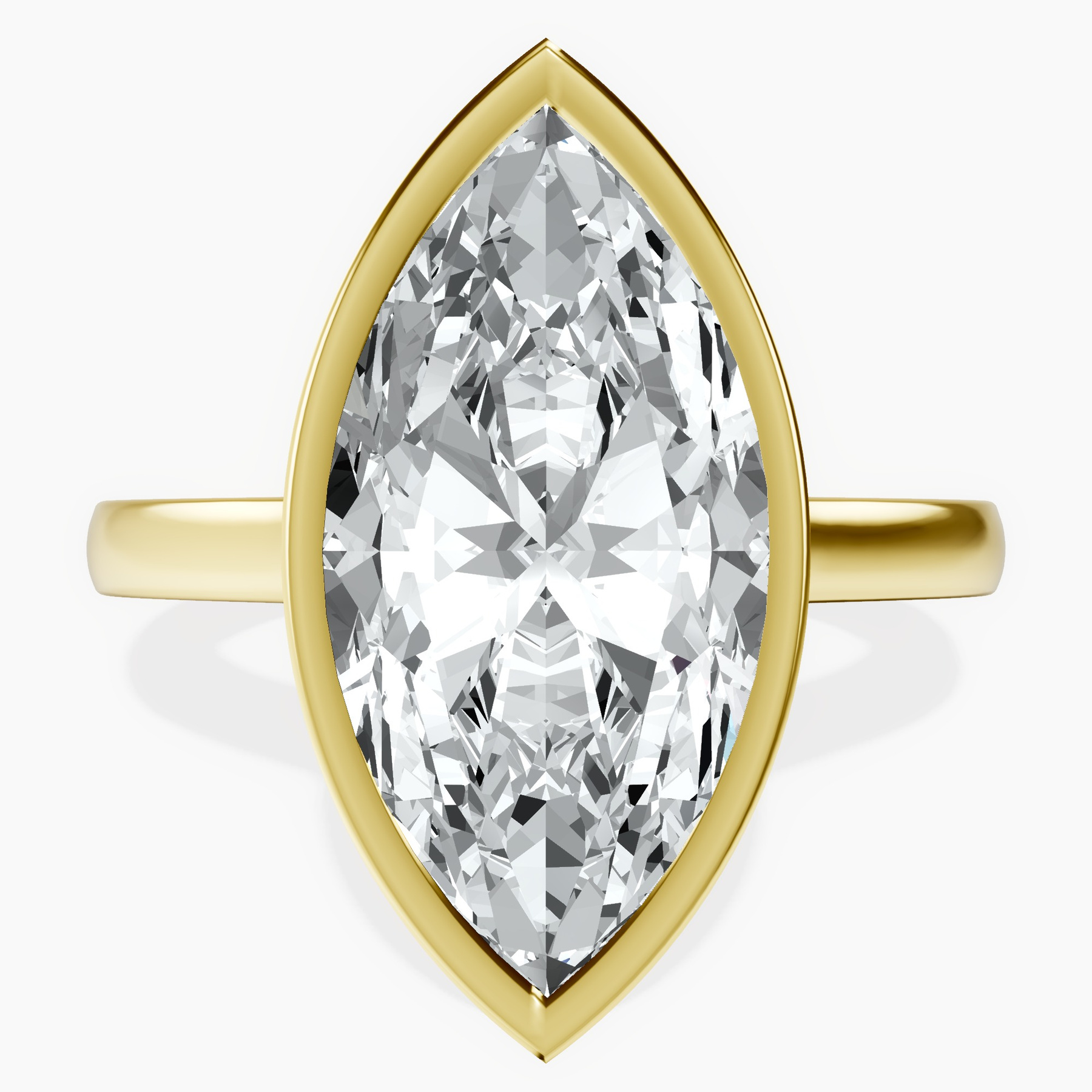 18kt Yellow Gold Bezel Set Solitaire Lab Diamond Ring front image