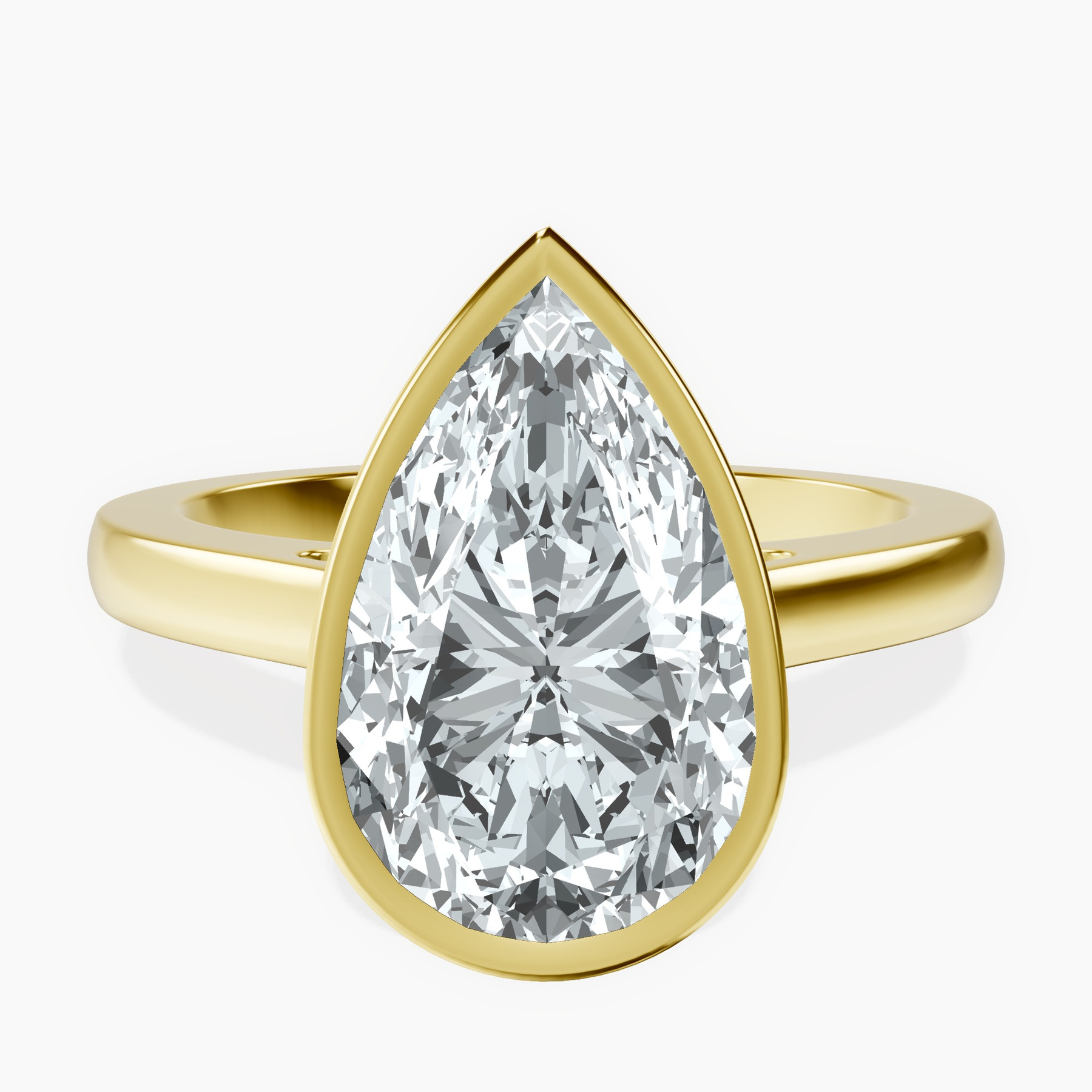 18kt Yellow Gold Bezel Set Solitaire Lab Diamond Ring front image