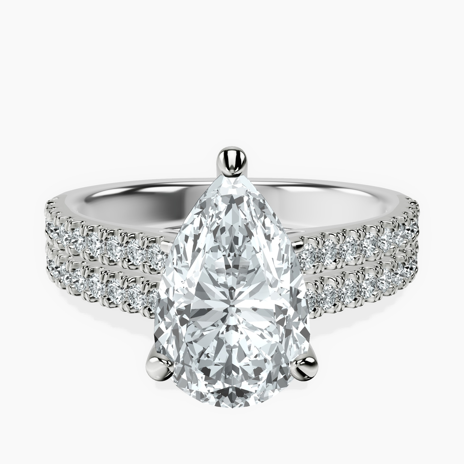 2.59 ct. pear Tosca Secret Halo Ring in 18kt white gold rtr top