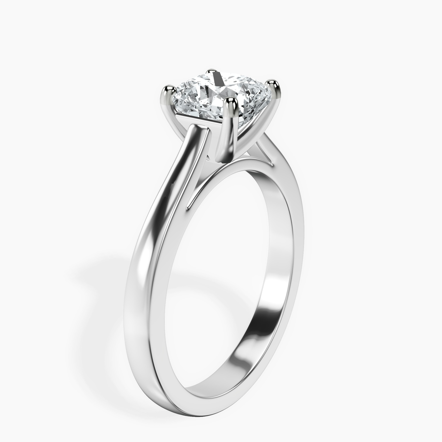 10kt White Gold Teagan Solitaire 2mm Lab Diamond Ring standing product image one
