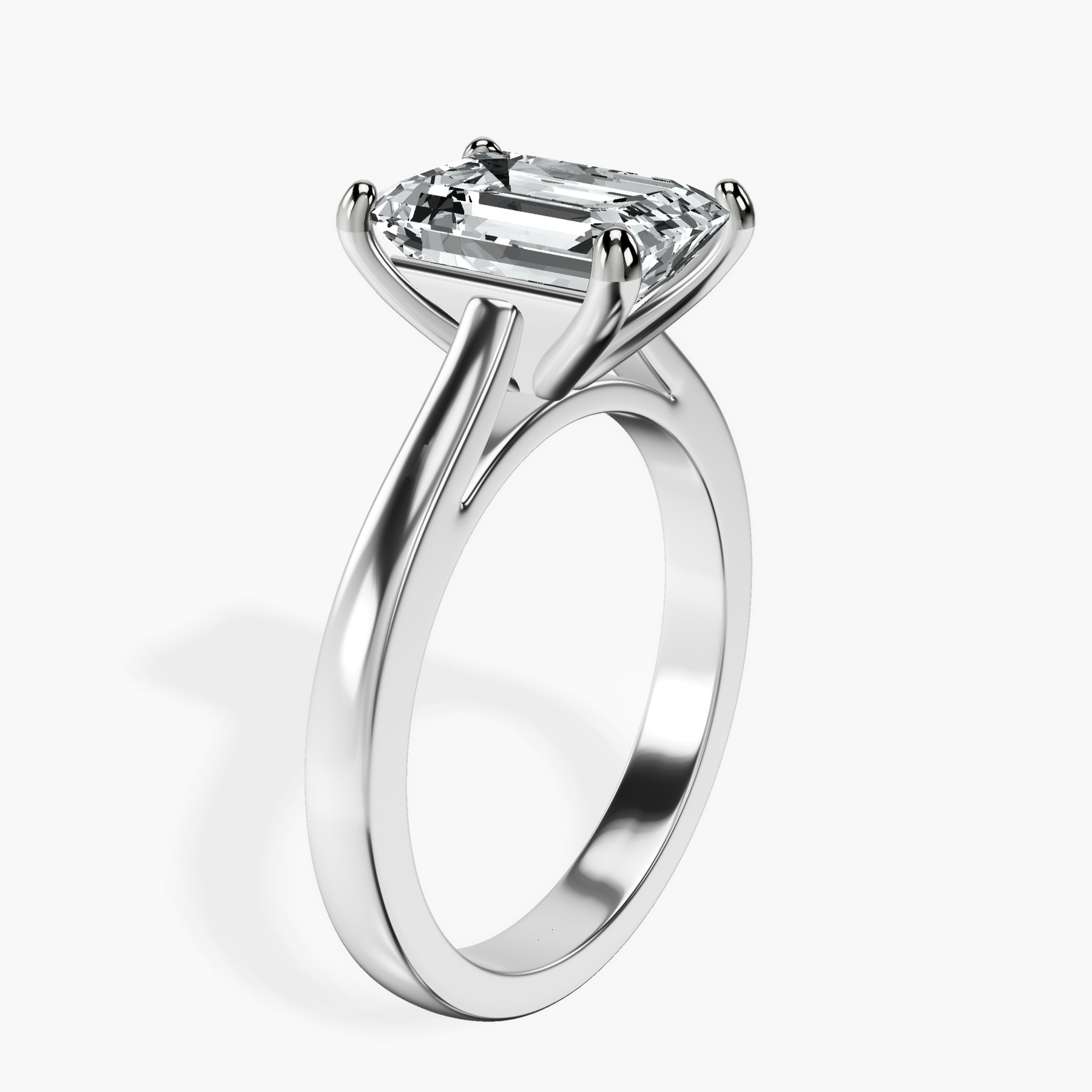 10kt White Gold Teagan Solitaire 2mm Lab Diamond Ring standing product image one