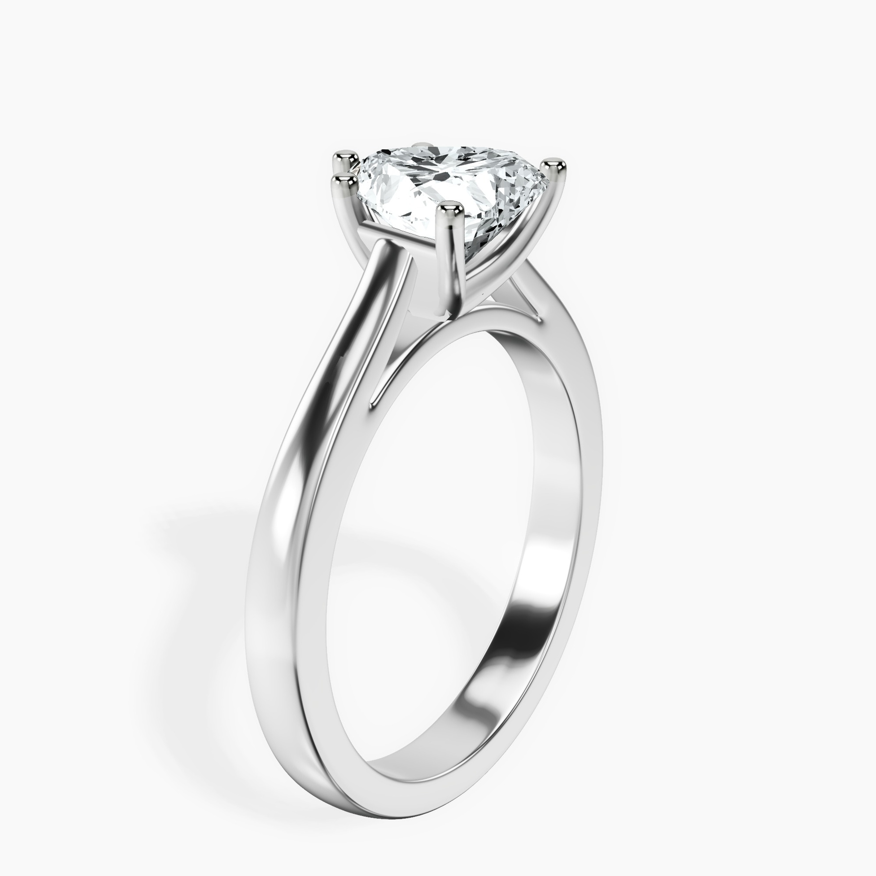 10kt White Gold Teagan Solitaire 2mm Lab Diamond Ring standing product image one