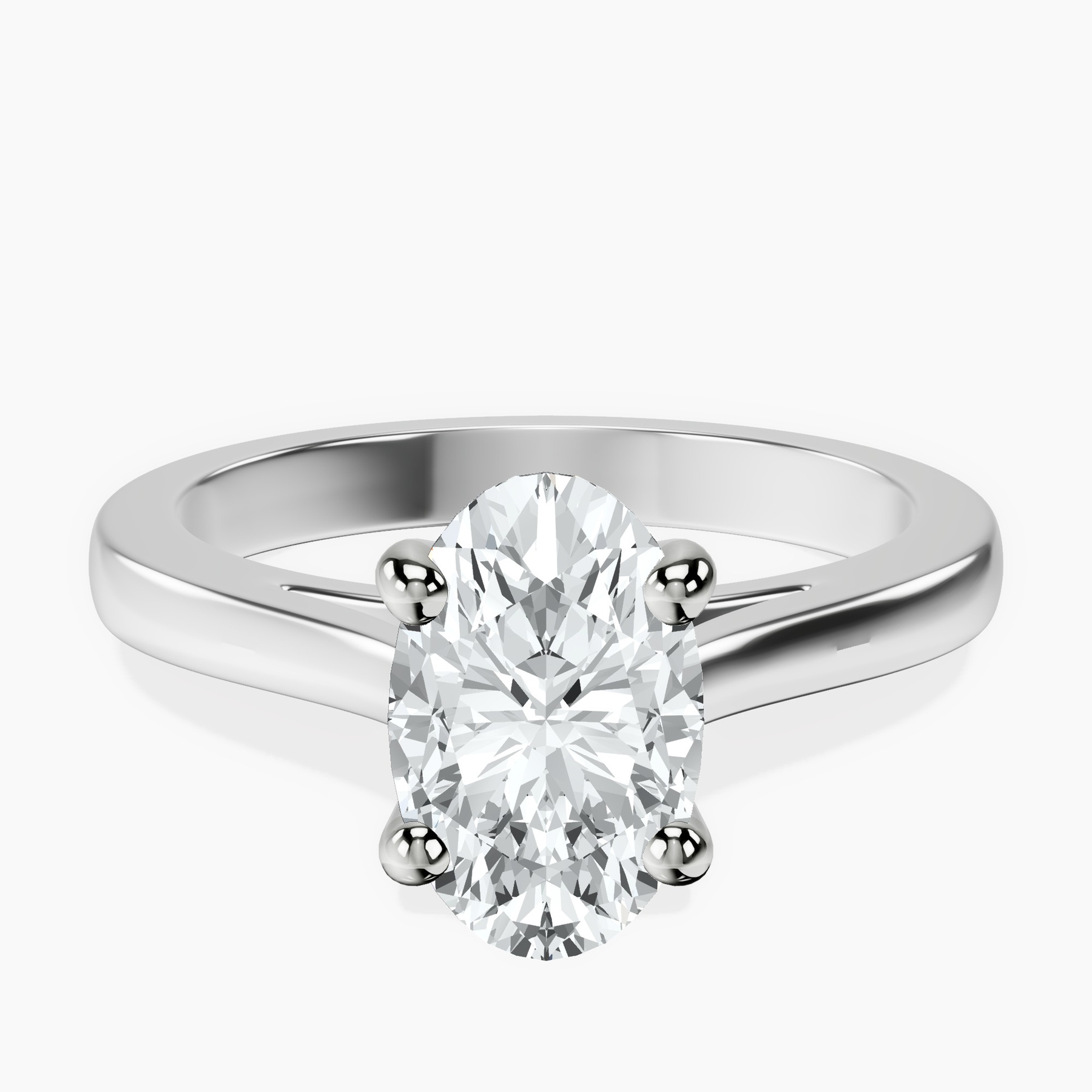 2.99 ct. oval Nina Dobrev Engagement Ring in platinum rtr top