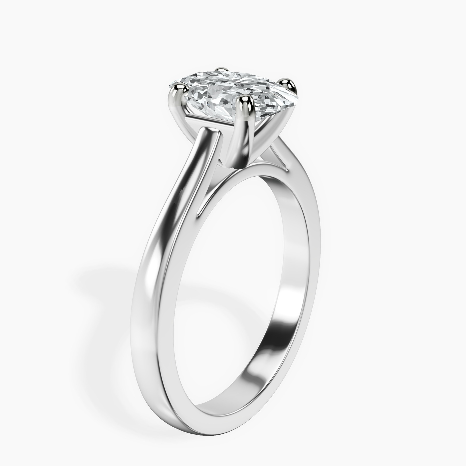 10kt White Gold Teagan Solitaire 2mm Lab Diamond Ring standing product image one