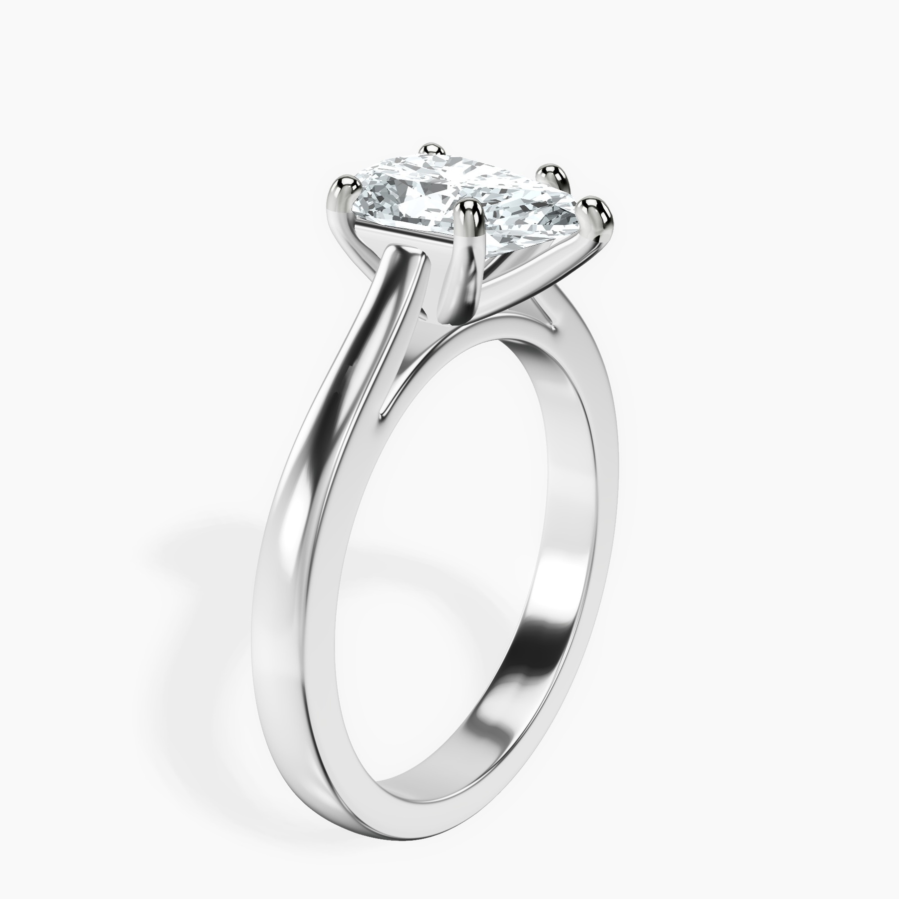 10kt White Gold Teagan Solitaire 2mm Lab Diamond Ring standing product image one