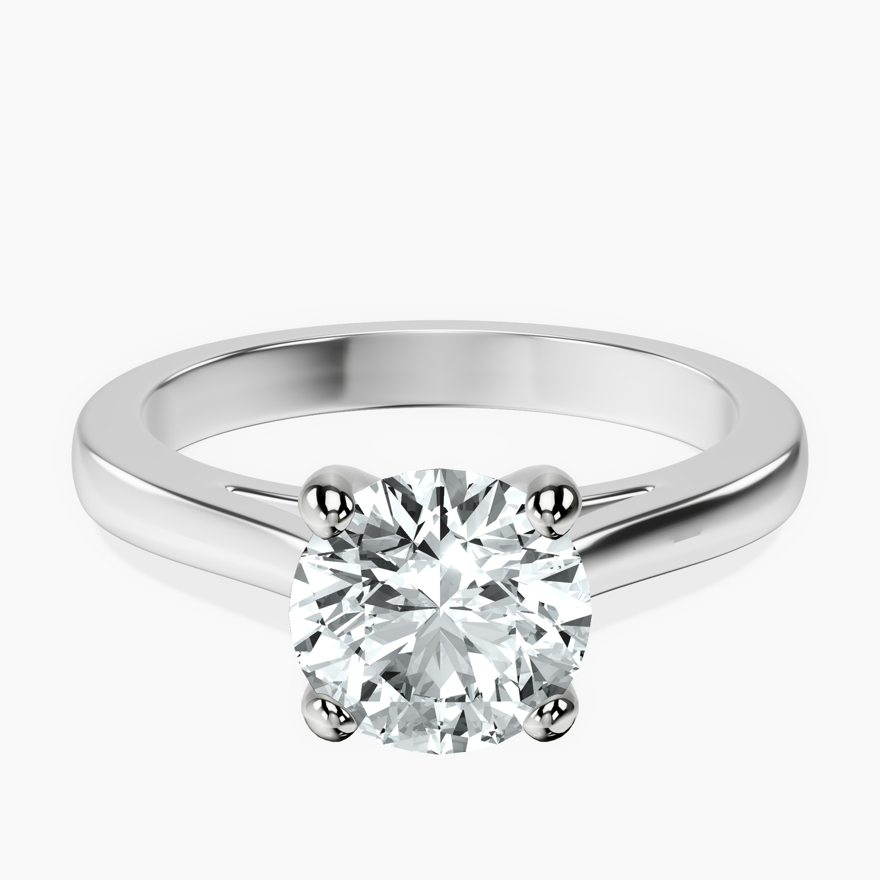 1.41 ct. round Nina Dobrev Engagement Ring in 10kt white gold rtr top
