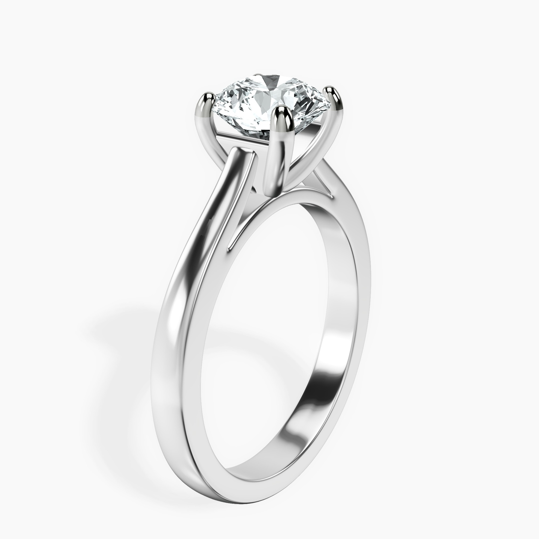 10kt White Gold Teagan Solitaire 2mm Lab Diamond Ring standing product image one