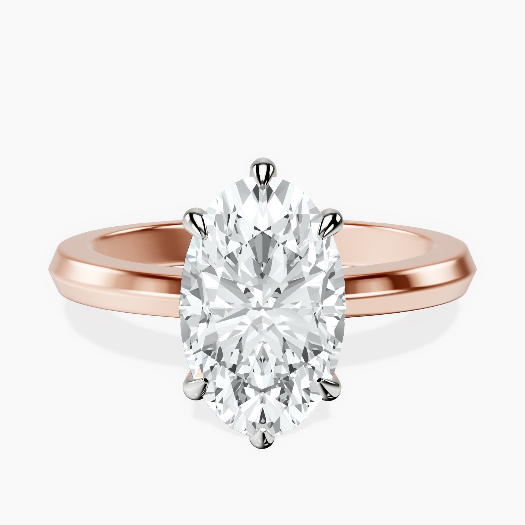 2.06 ct. oval Eva Knife Edge Ring in 14kt rose gold rtr top