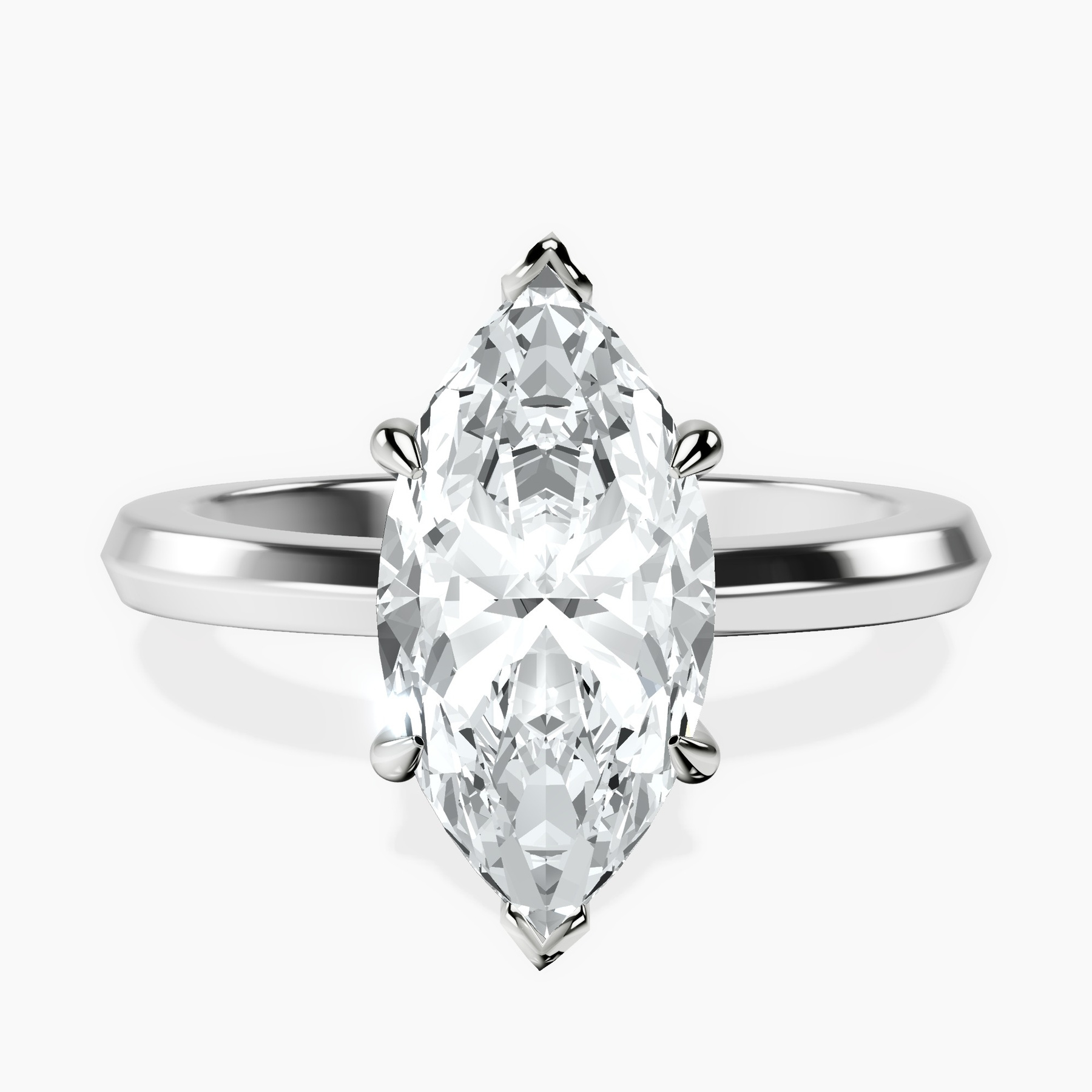 2.73 ct. marquise Eva Knife Edge Ring in platinum rtr top