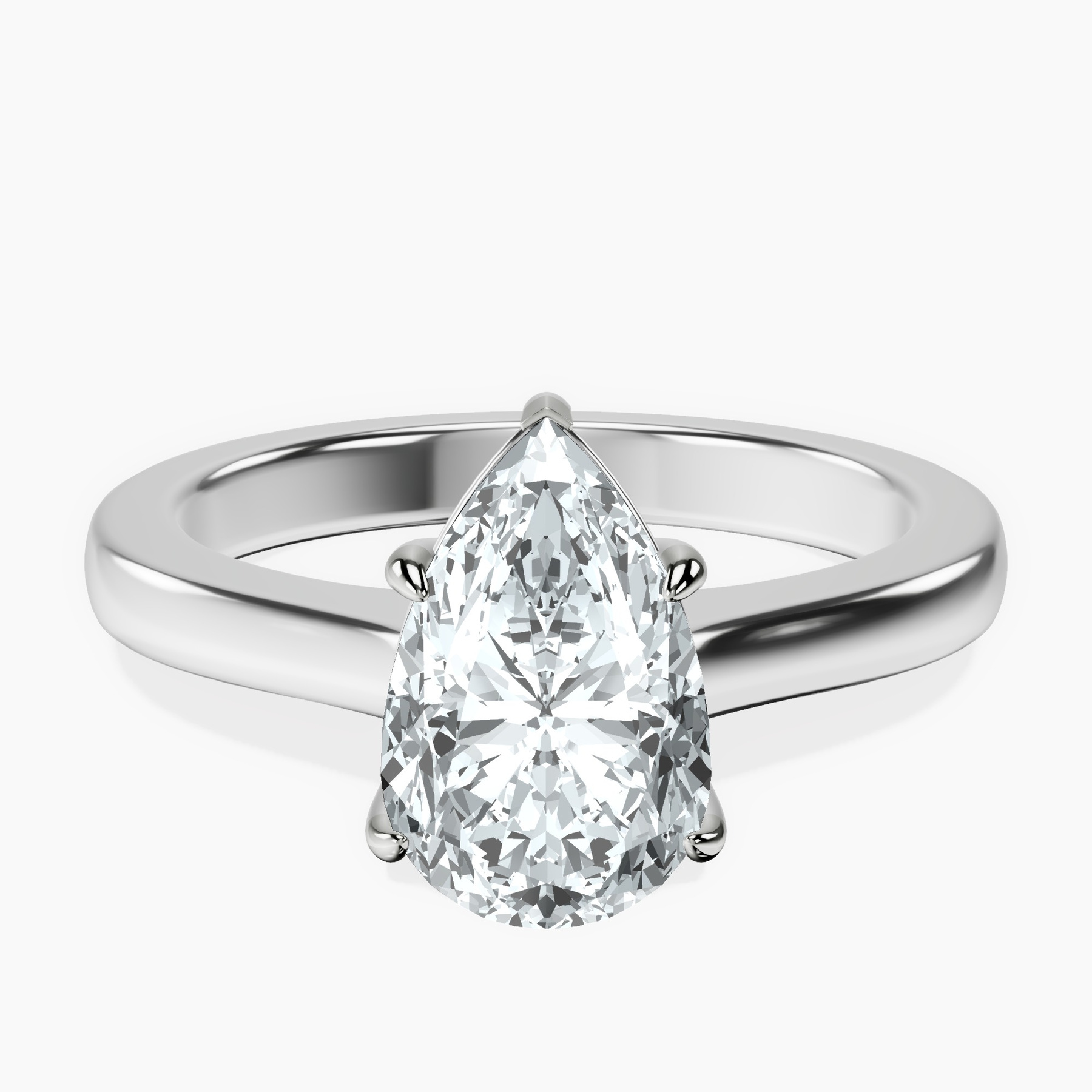 1.33 ct. pear Demi Four Prong Ring in 18kt white gold rtr top