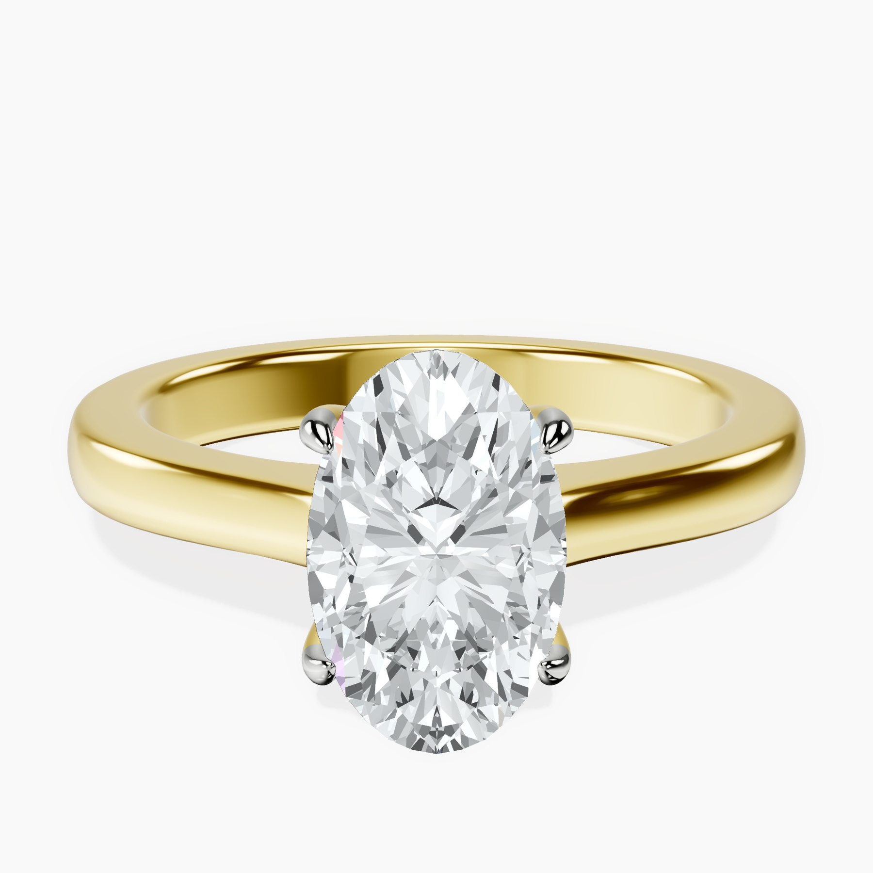 2.06 ct. oval Demi Four Prong Ring in 14kt yellow gold rtr top