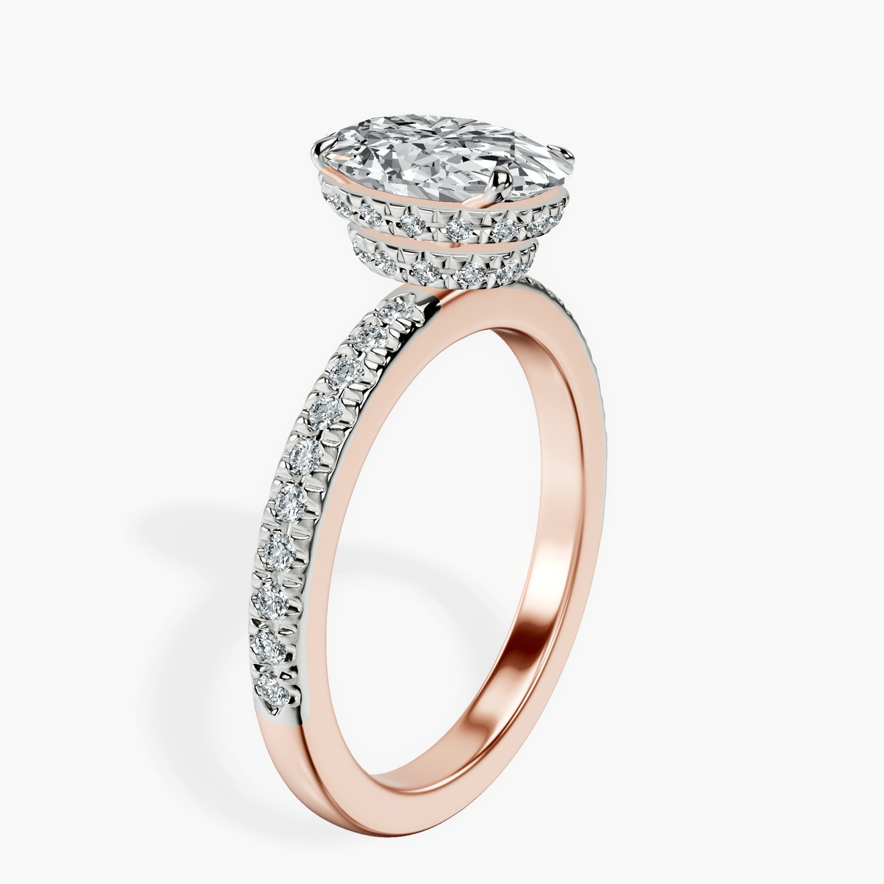 10kt Rose Gold Jia Secret Double Halo Eternity Lab Diamond Ring standing product image one
