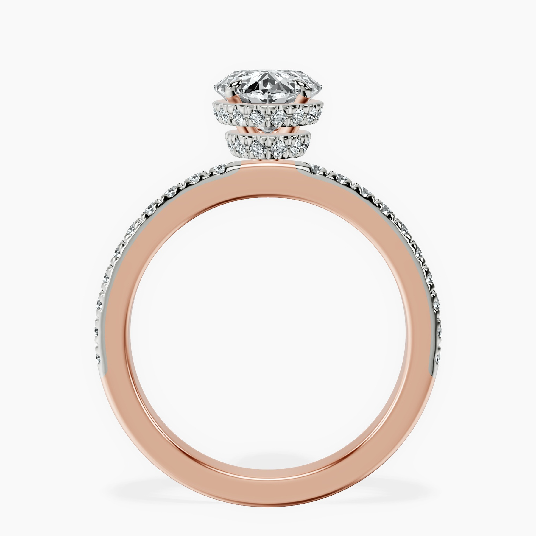 10kt Rose Gold Jia Secret Double Halo Eternity Lab Diamond Ring side right image one