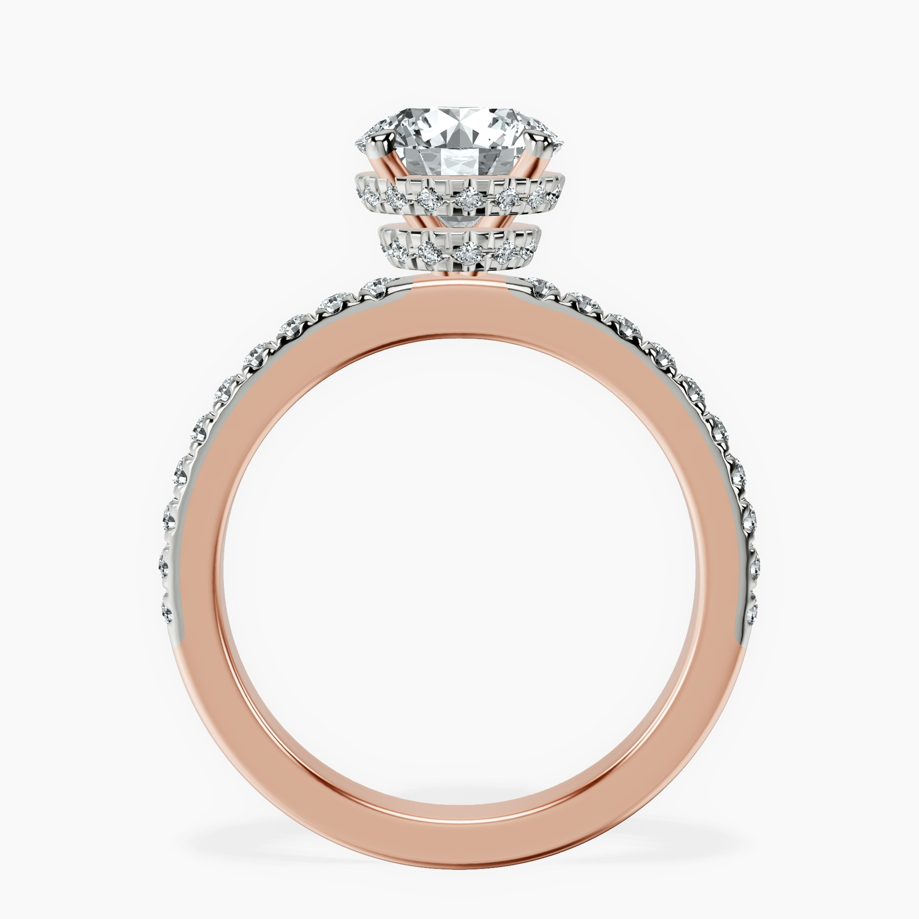 10kt Rose Gold Jia Secret Double Halo Eternity Lab Diamond Ring side right image one