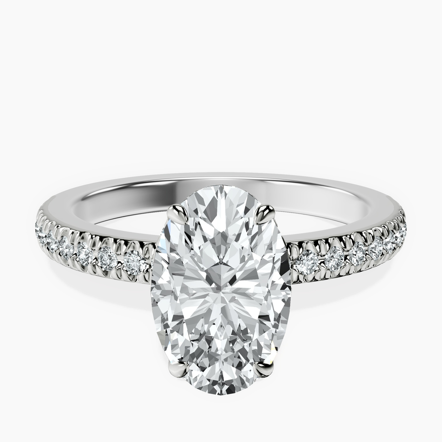 2.99 ct. oval Kourtney Kardashian Engagement Ring in platinum rtr top