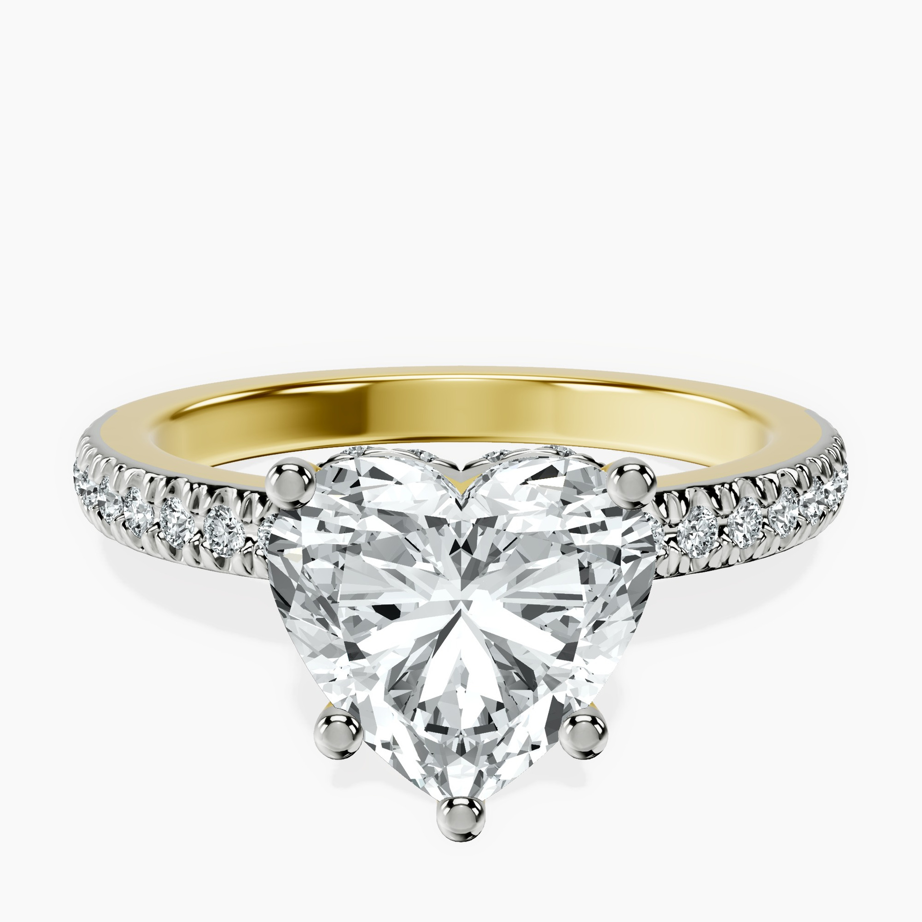 2.23 ct. heart Kourtney Kardashian Engagement Ring in 14kt yellow gold rtr top