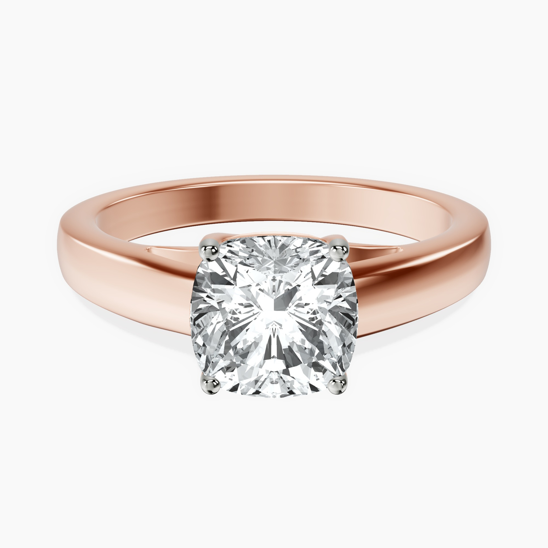 1.49 ct. cushion Allen Solitaire Ring in 18kt rose gold rtr top