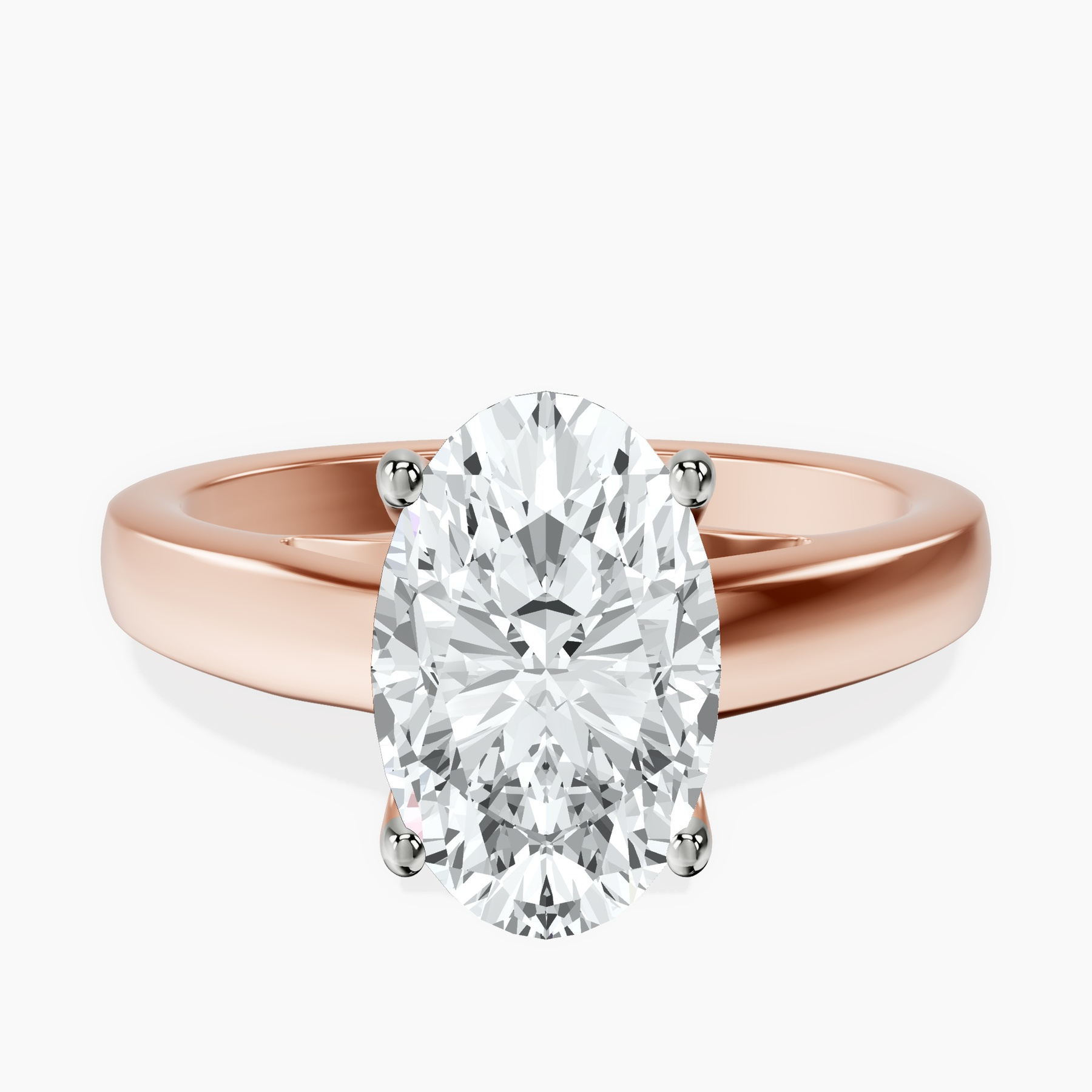 2.06 ct. oval Allen Solitaire Ring in 18kt rose gold rtr top