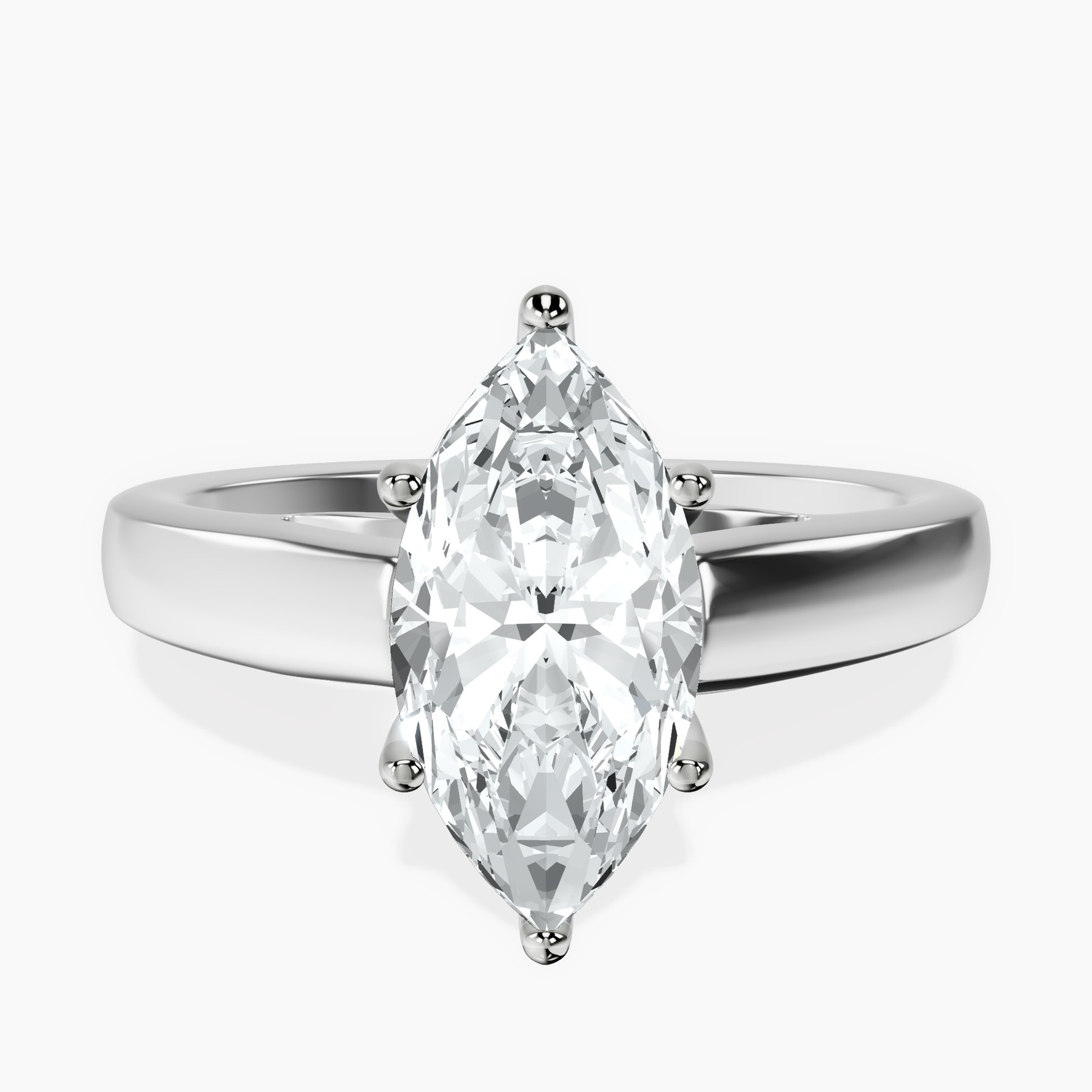 1.39 ct. marquise Allen Solitaire Ring in 10kt white gold rtr top