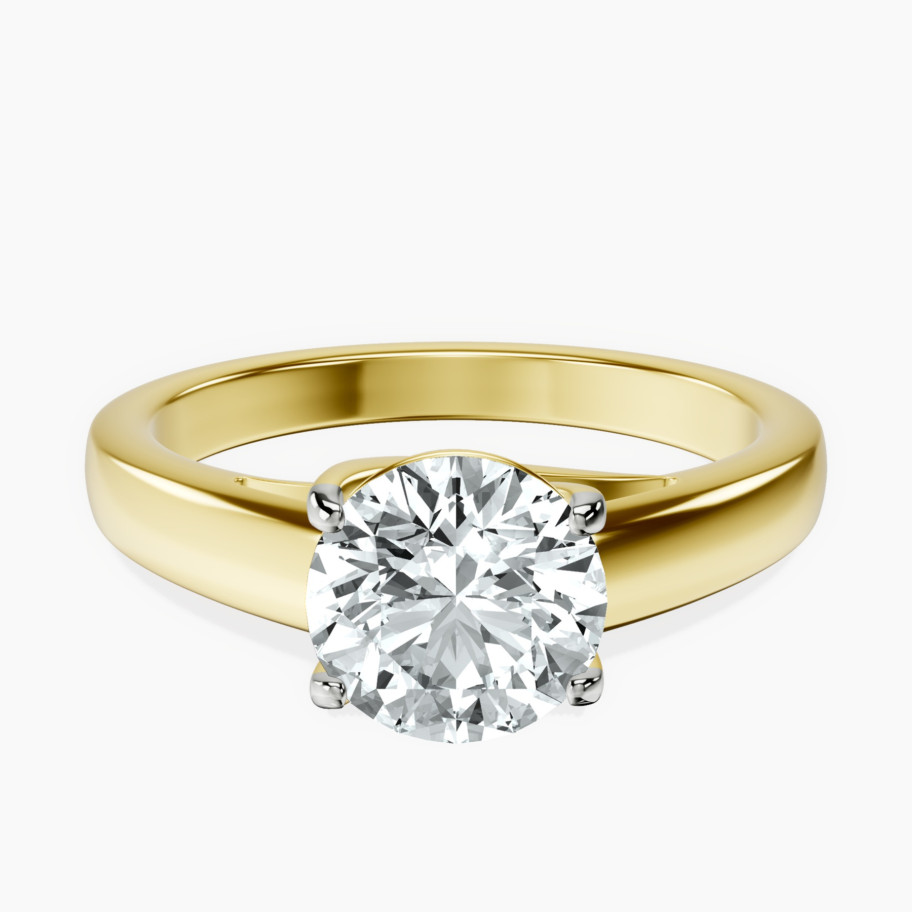 2.82 ct. round Allen Solitaire Ring in 10kt yellow gold rtr top