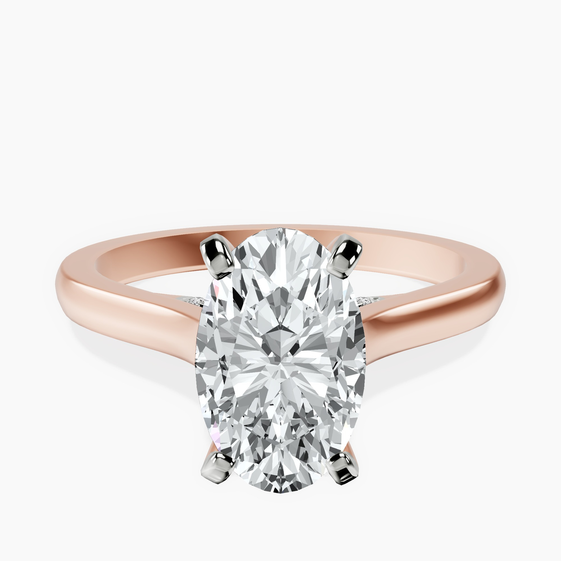 18kt Rose Gold Demi Lovato Hidden Accents Solitaire Lab Diamond Ring front image