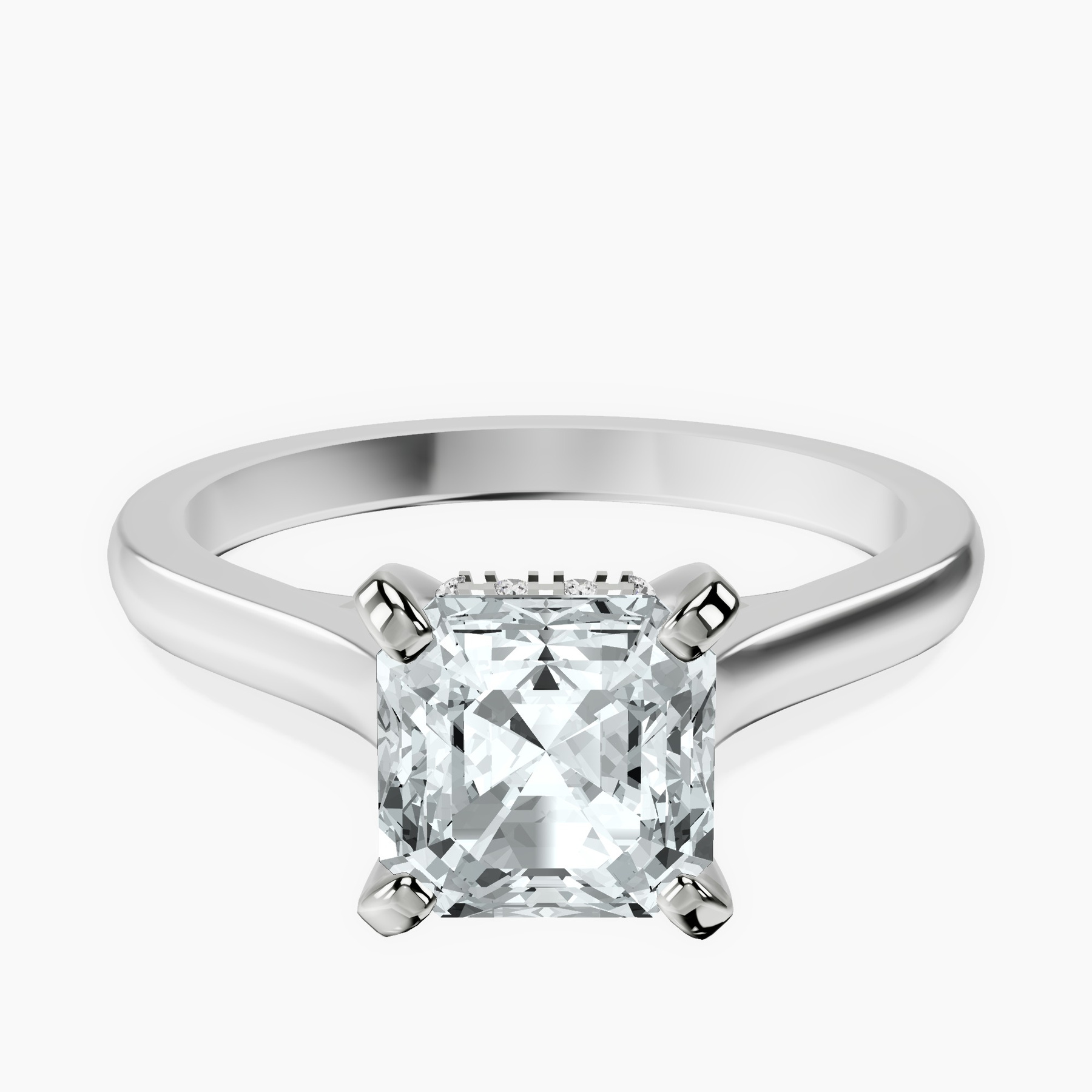Platinum Demi Lovato Hidden Accents Solitaire Lab Diamond Ring front image