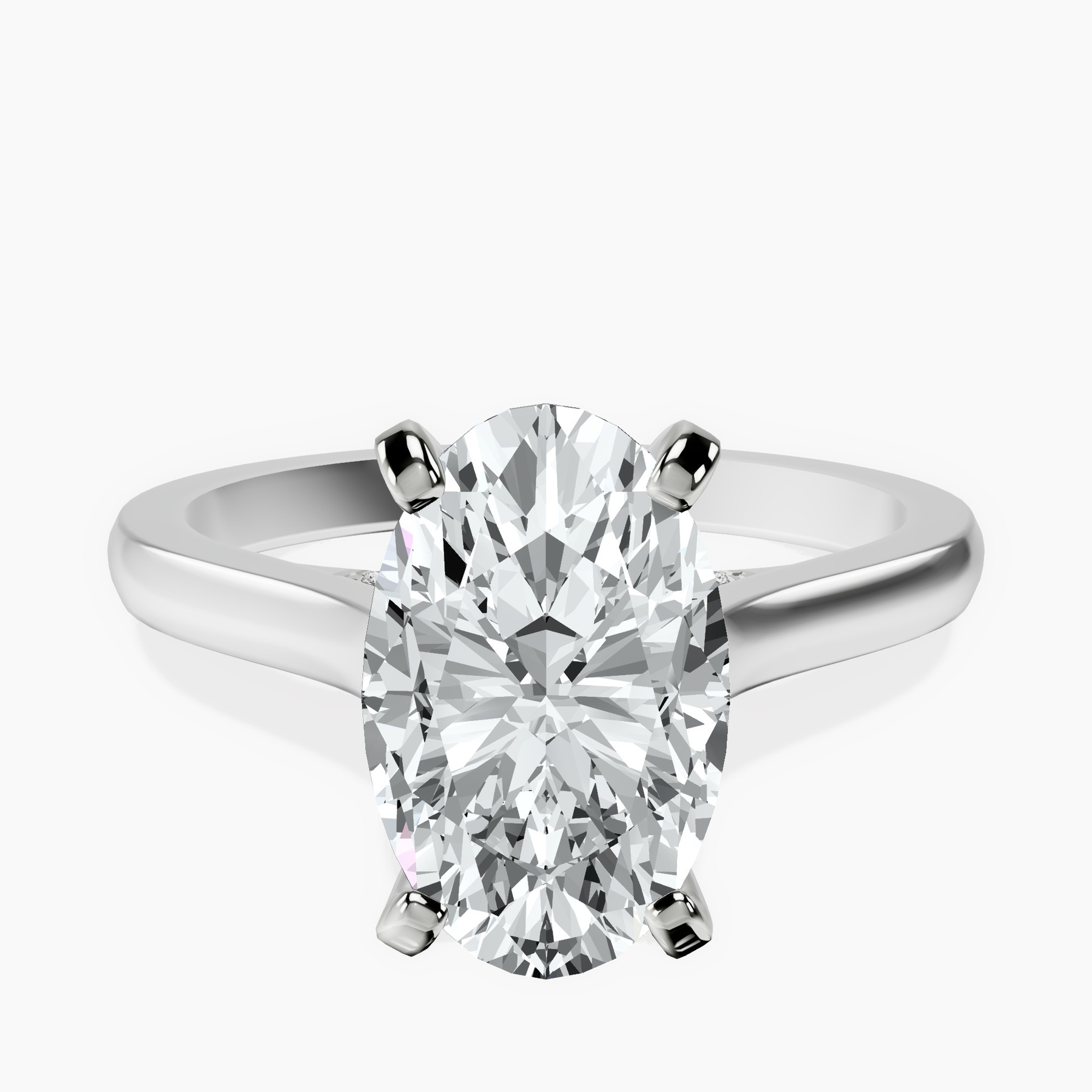 2.06 ct. oval Demi Lovato Engagement Ring in 18kt white gold rtr top