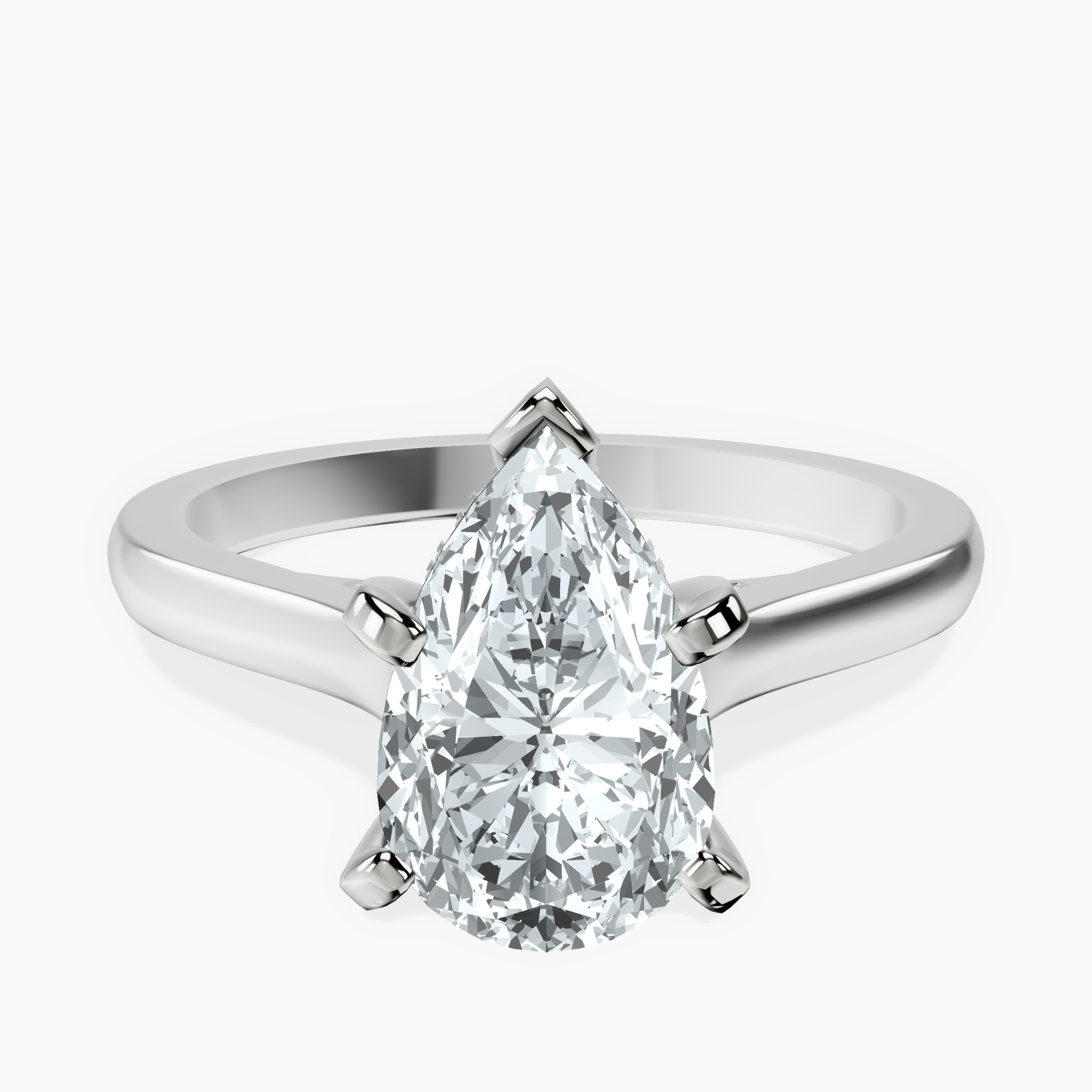 Platinum Demi Lovato Hidden Accents Solitaire Lab Diamond Ring front image