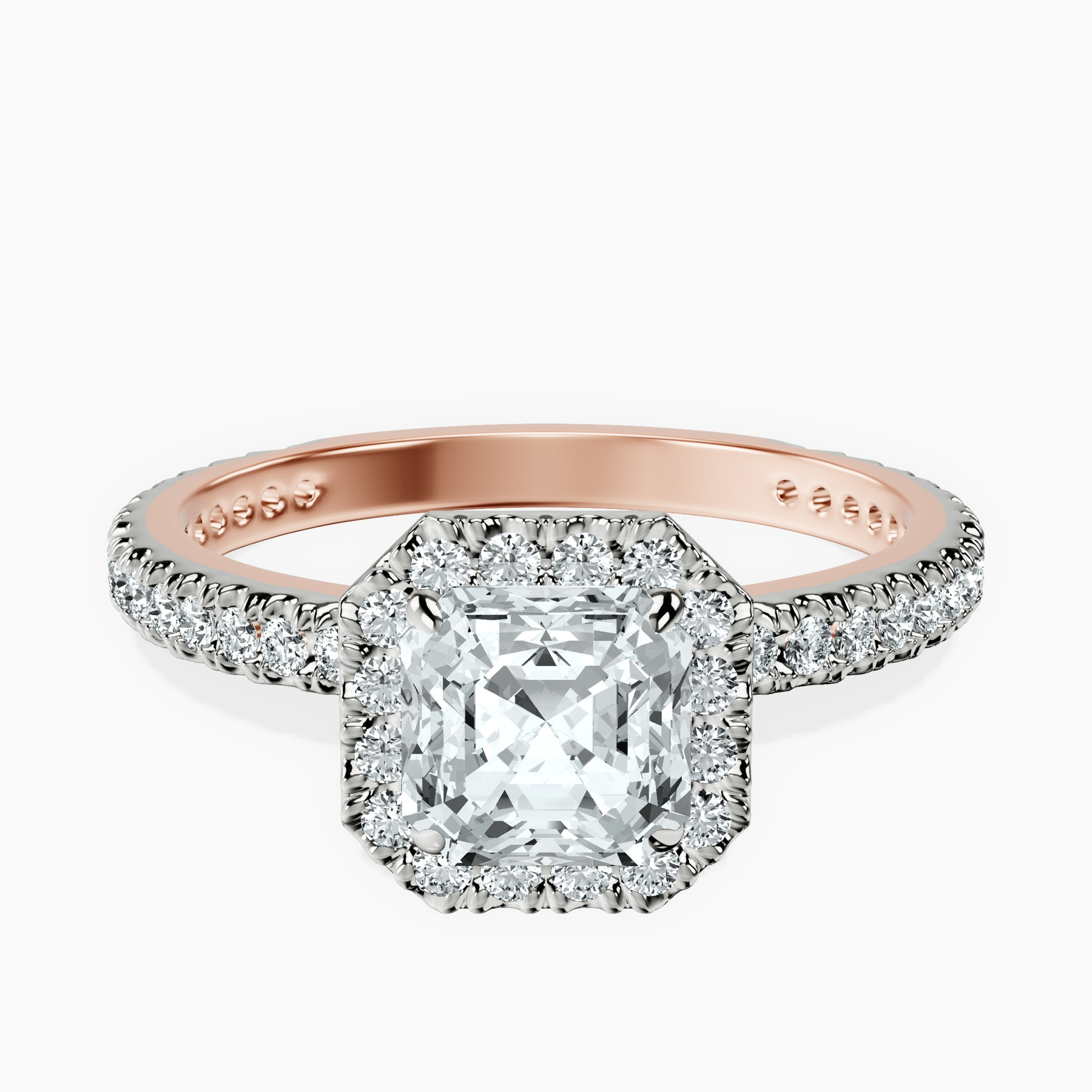 10kt Rose Gold Klarissa Halo Lab Diamond Eternity Ring front image