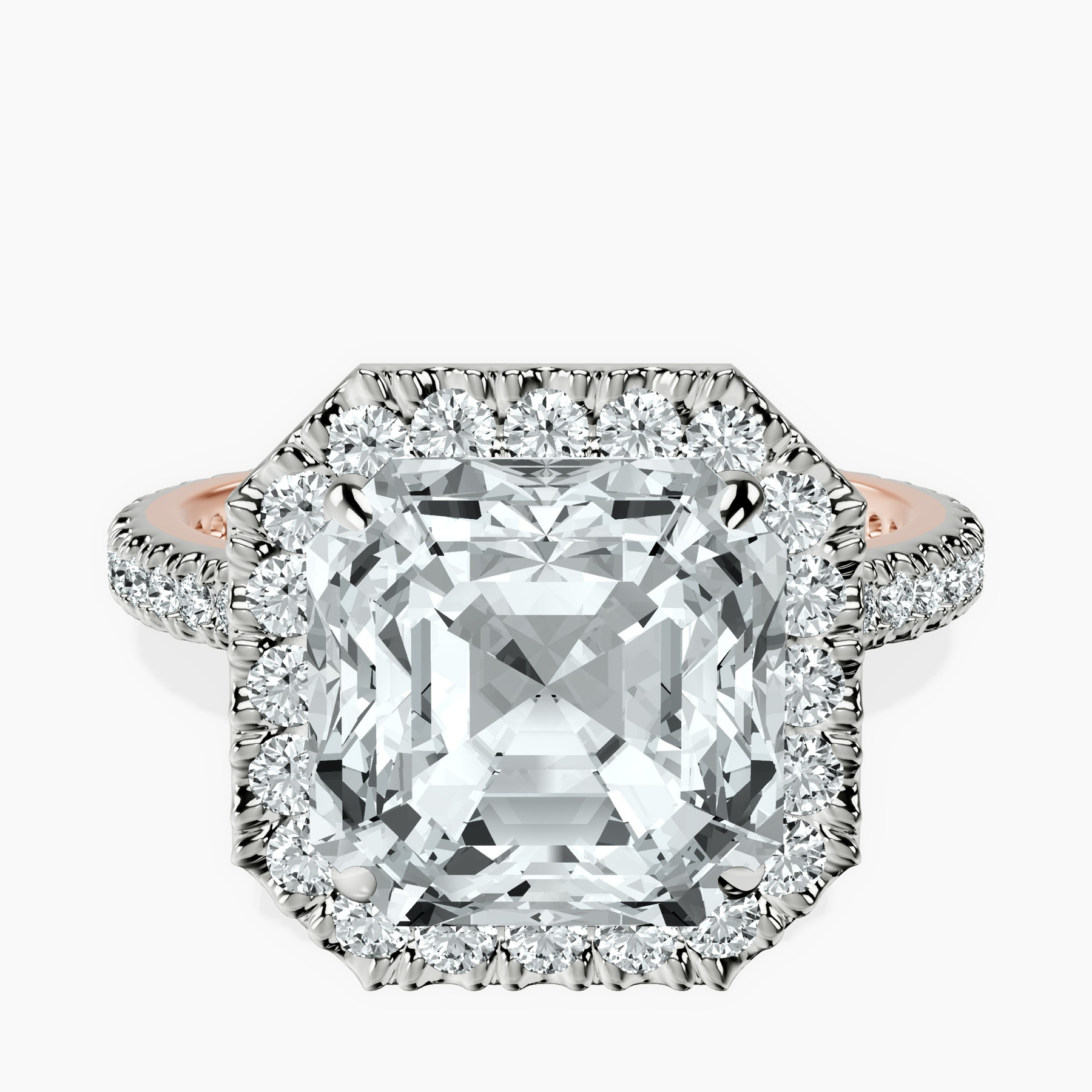 10kt Rose Gold Klarissa Halo Lab Diamond Eternity Ring front image