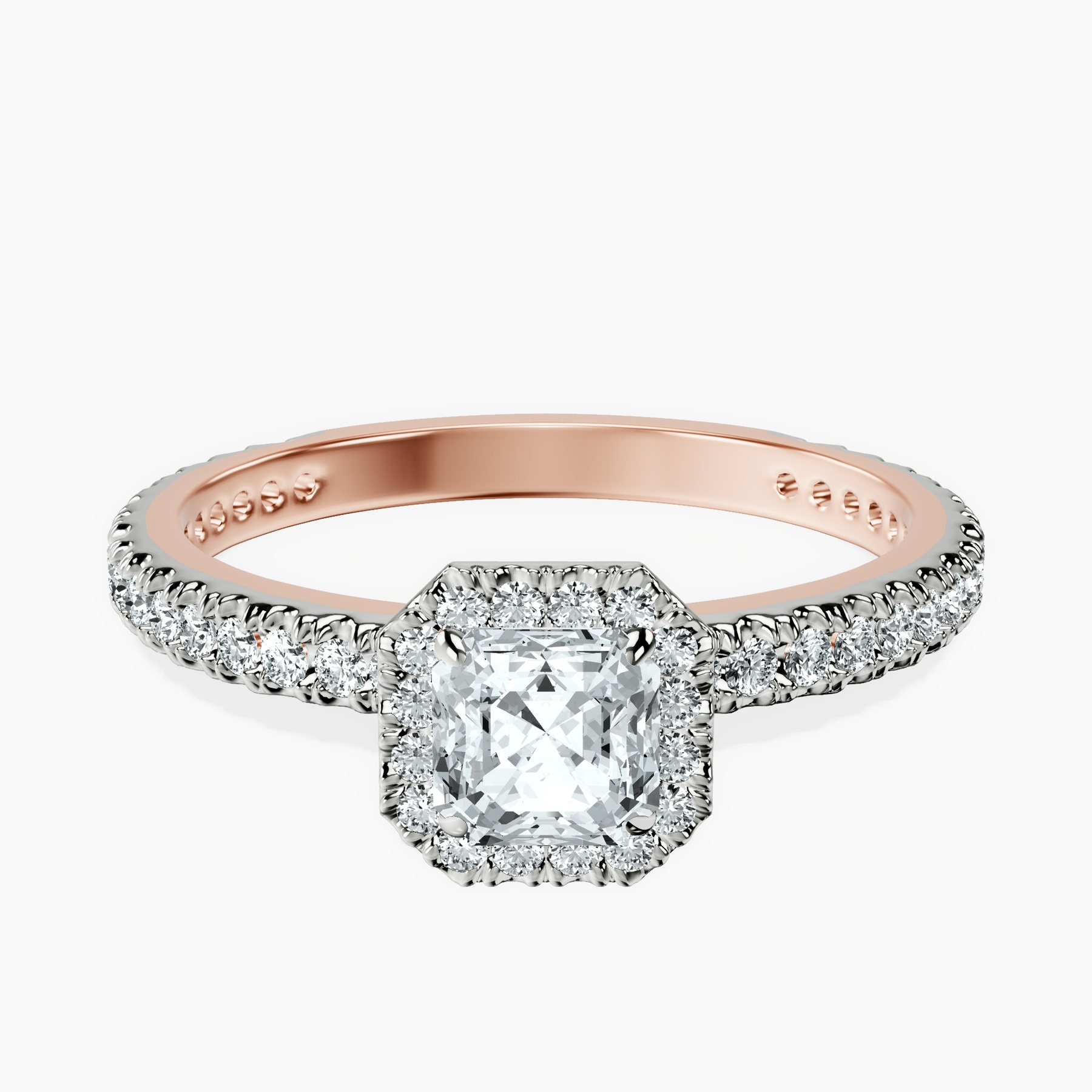 10kt Rose Gold Klarissa Halo Lab Diamond Eternity Ring front image