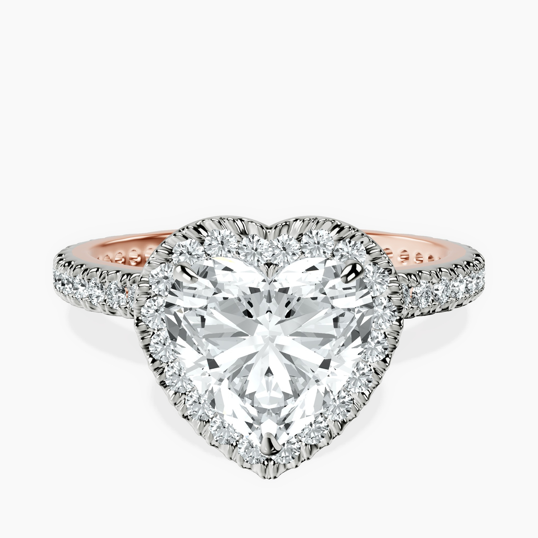 10kt Rose Gold Victoria Beckham Halo Lab Diamond Eternity Ring front image