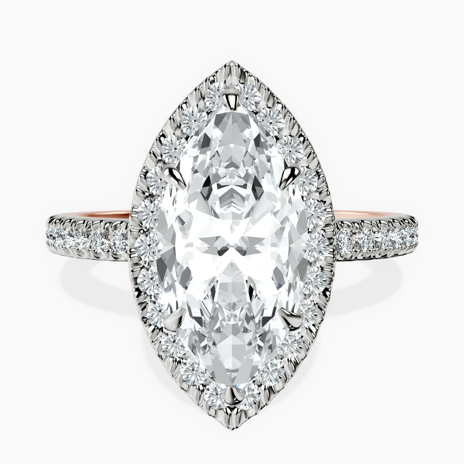 10kt Rose Gold Klarissa Halo Lab Diamond Eternity Ring front image