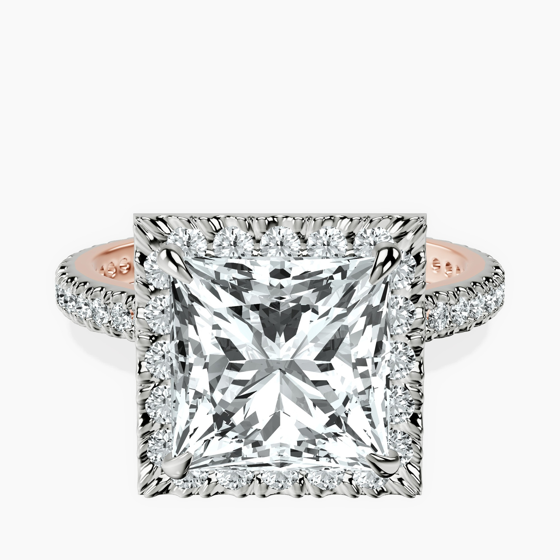 10kt Rose Gold Klarissa Halo Lab Diamond Eternity Ring front image