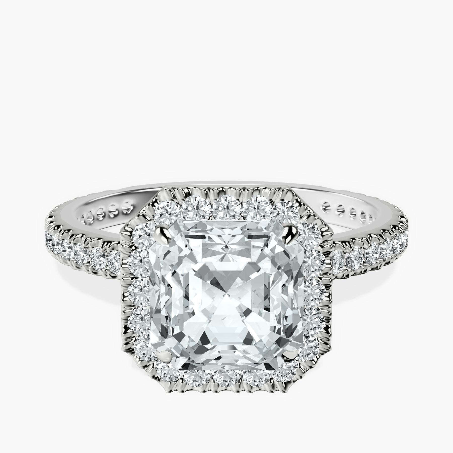 Platinum Klarissa Halo Lab Diamond Eternity Ring front image