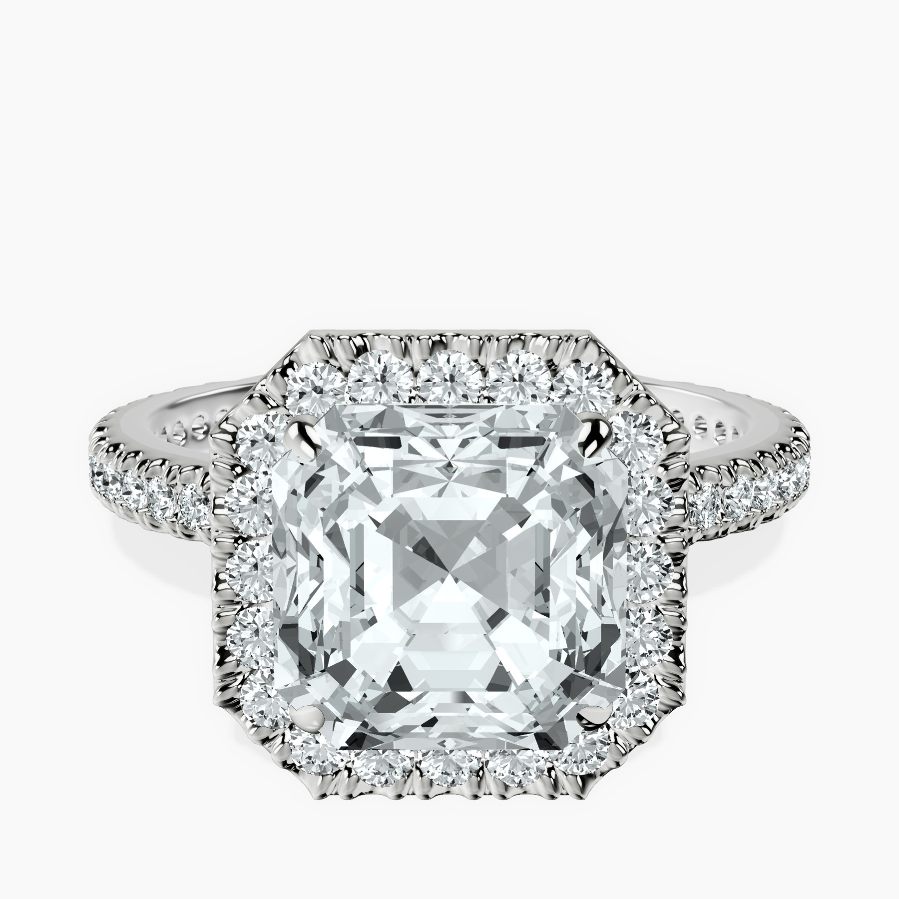 18kt White Gold Klarissa Halo Lab Diamond Eternity Ring front image