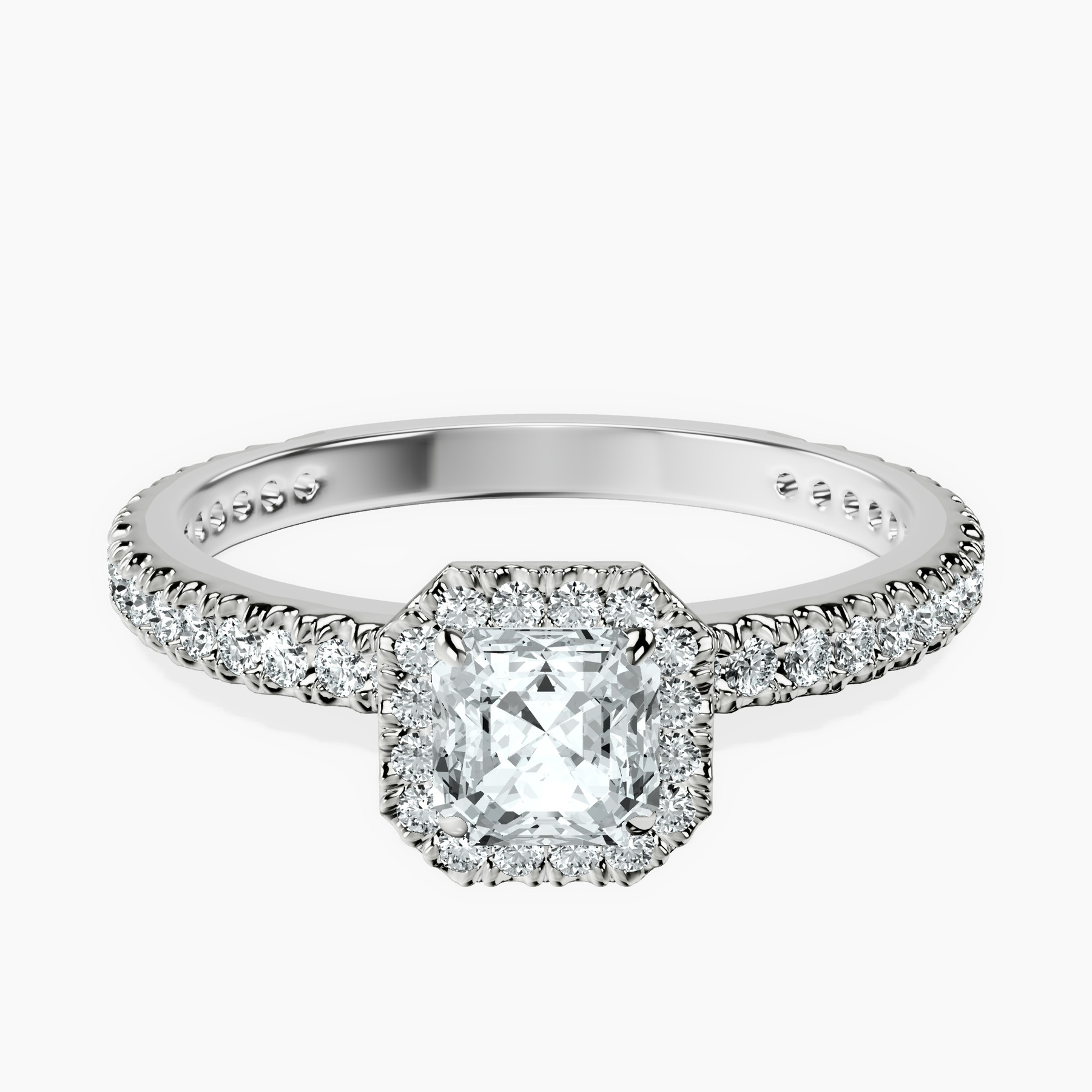 Platinum Klarissa Halo Lab Diamond Eternity Ring front image