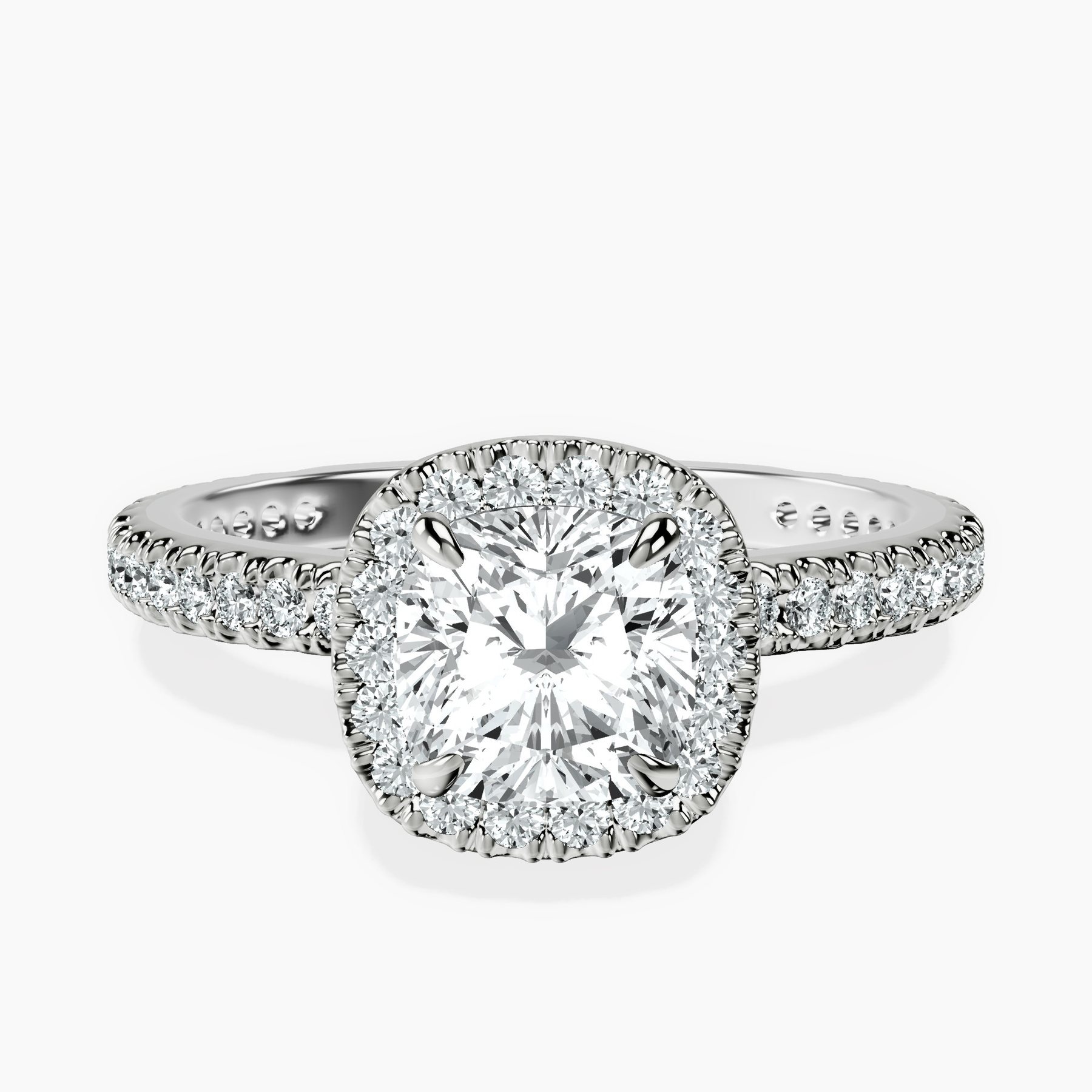 Platinum Klarissa Halo Lab Diamond Eternity Ring front image