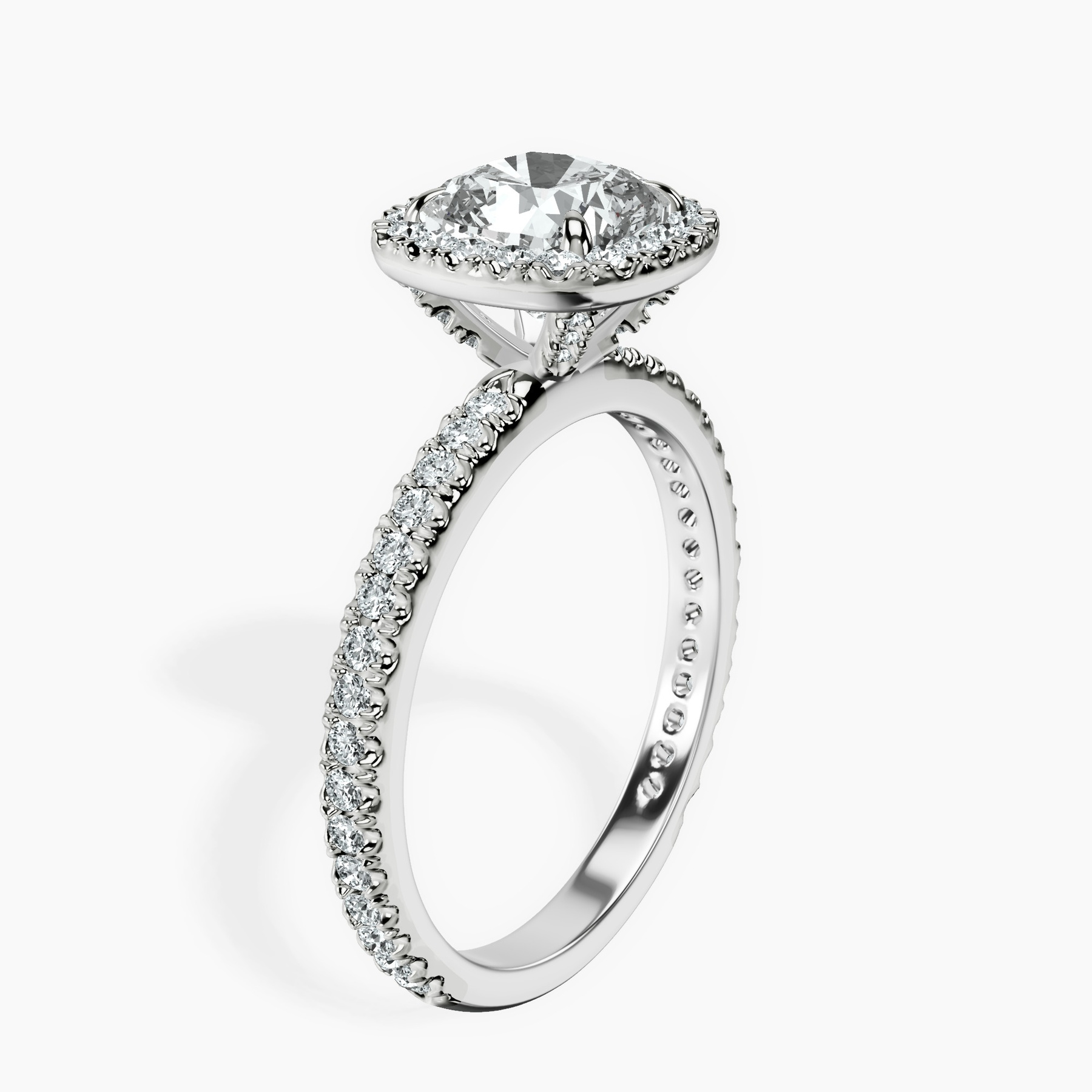 10kt White Gold Klarissa Halo Lab Diamond Eternity Ring standing product image one